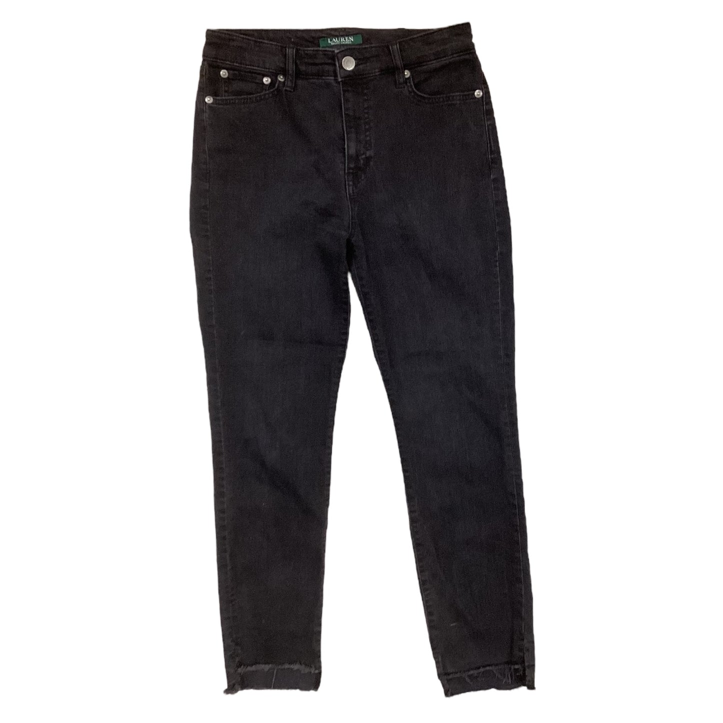 Jeans Straight By Lauren By Ralph Lauren In Black, Size:4