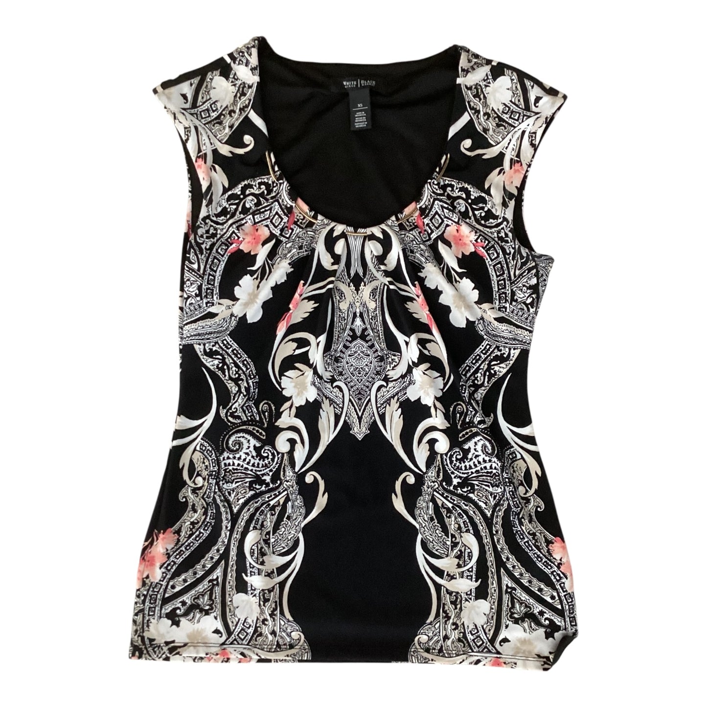 Top Sleeveless By White House Black Market In Black & Pink, Size:Xs