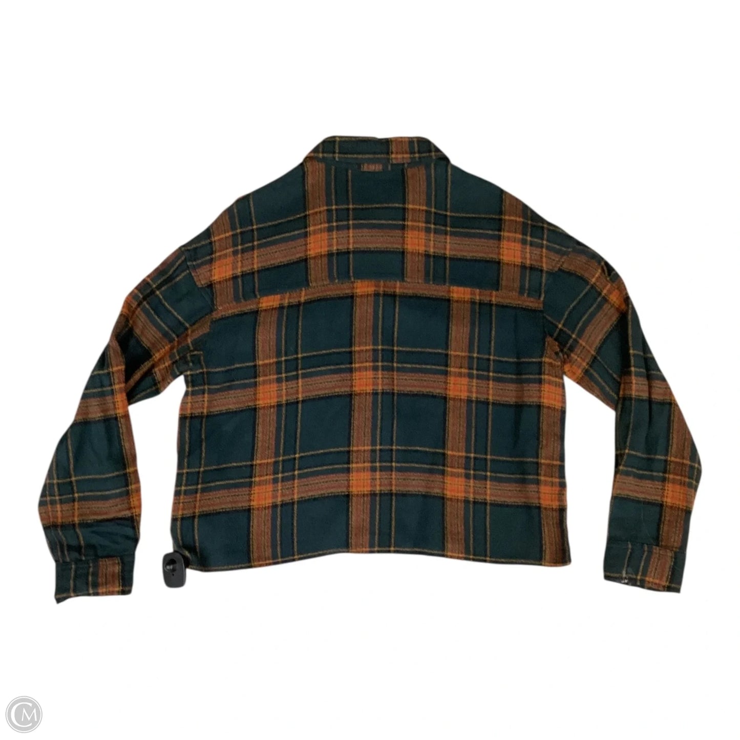 Top Long Sleeve By American Eagle In Green & Orange, Size: S