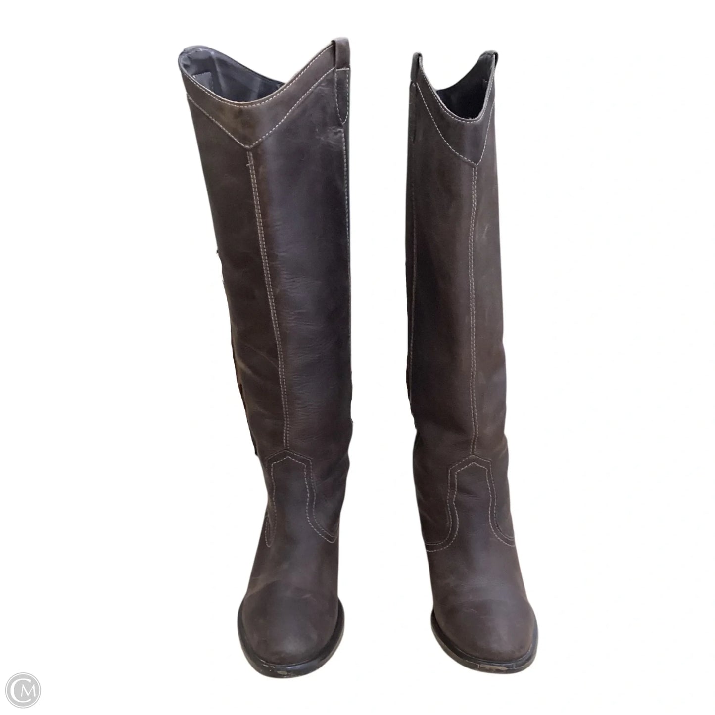 Boots Leather By Clothes Mentor In Brown, Size: 8