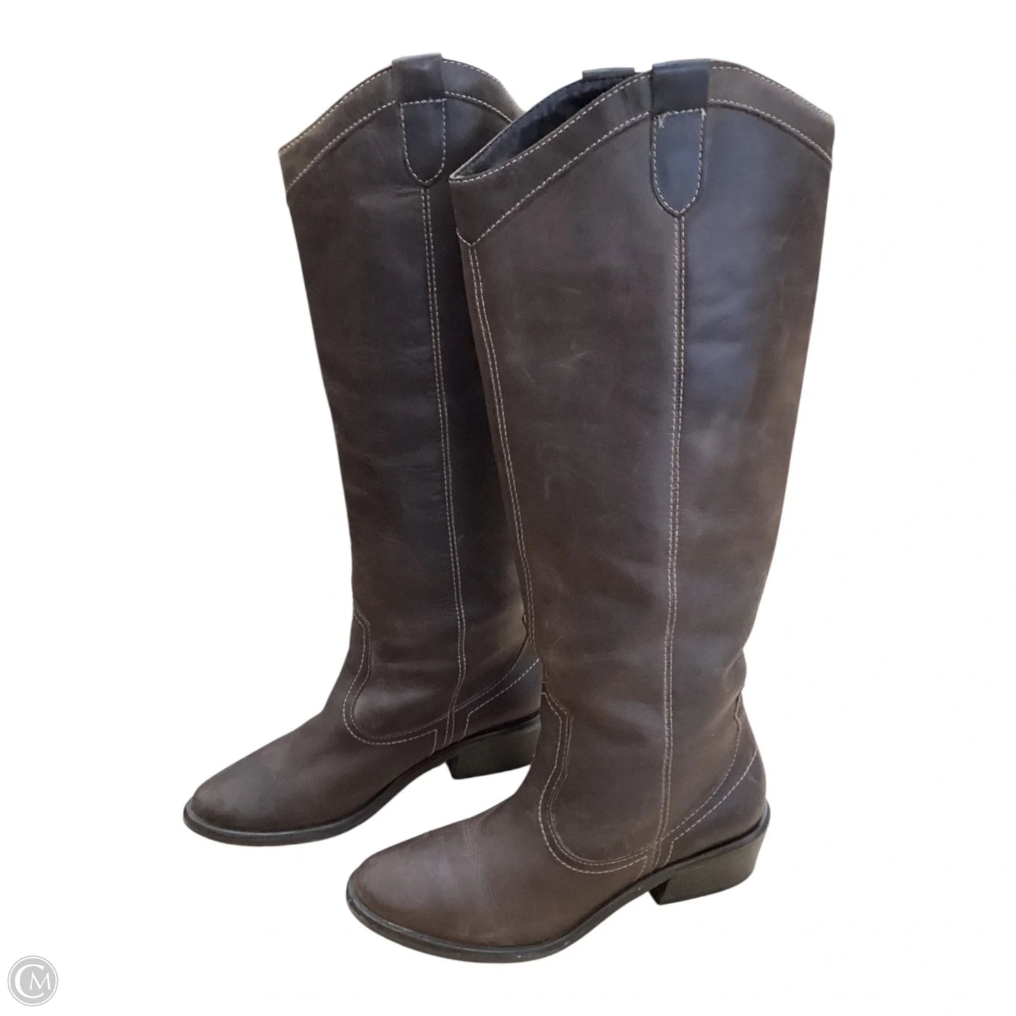 Boots Leather By Clothes Mentor In Brown, Size: 8
