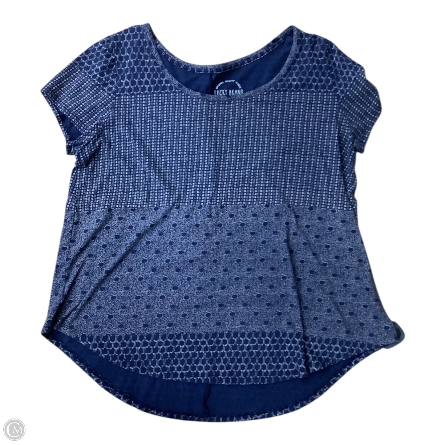 Top Short Sleeve By Lucky Brand In Blue, Size: Xl