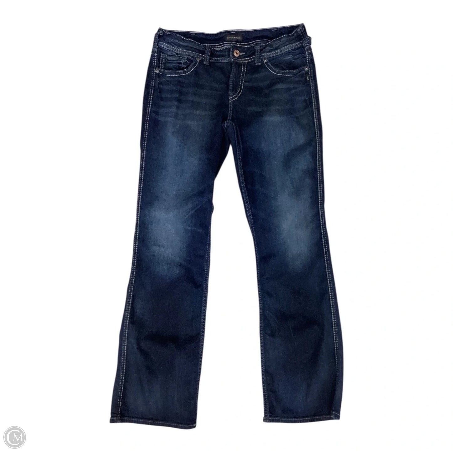 Jeans Boot Cut By Silver In Blue Denim, Size: 12