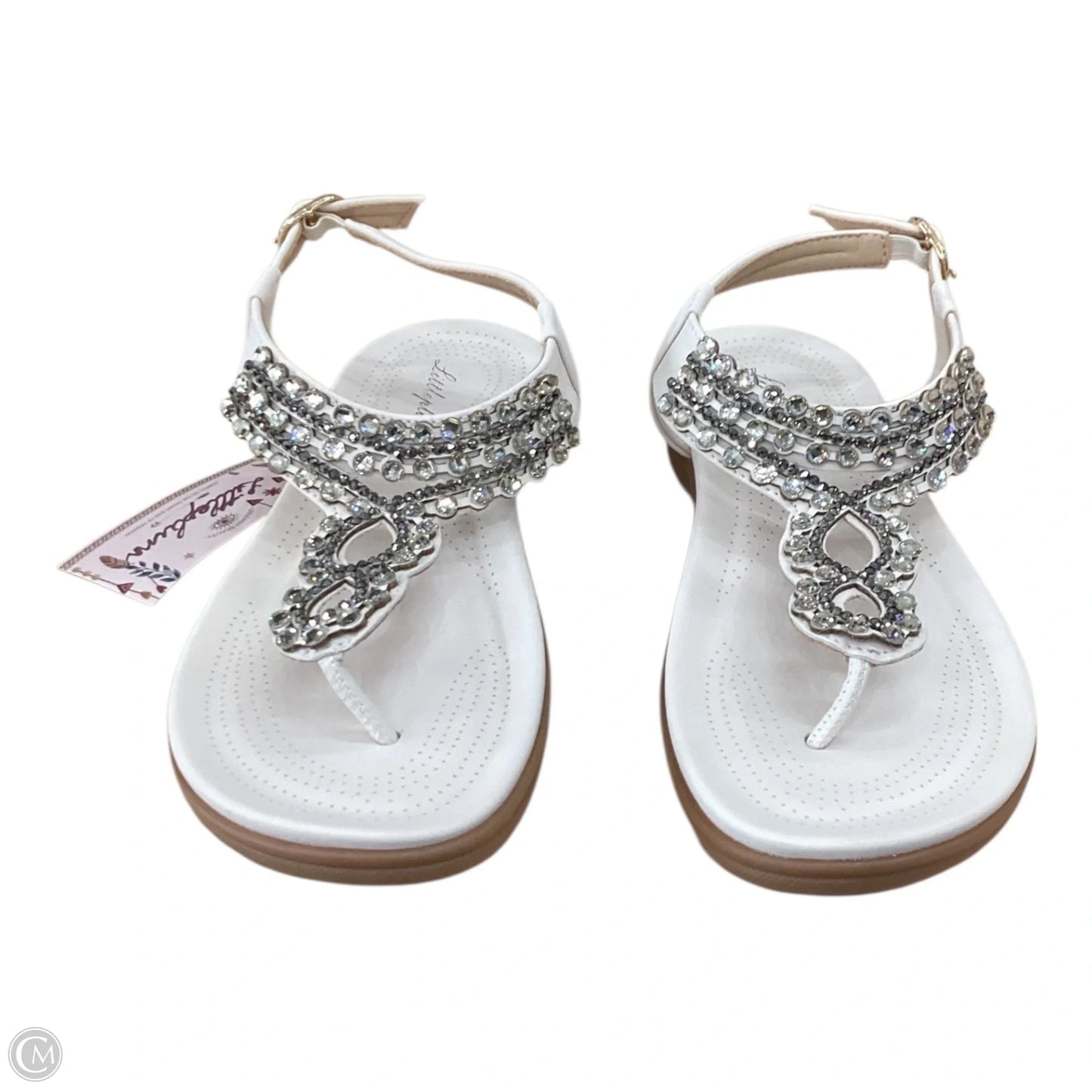 Sandals Flip Flops By Clothes Mentor In Cream, Size: 8.5 New with tags