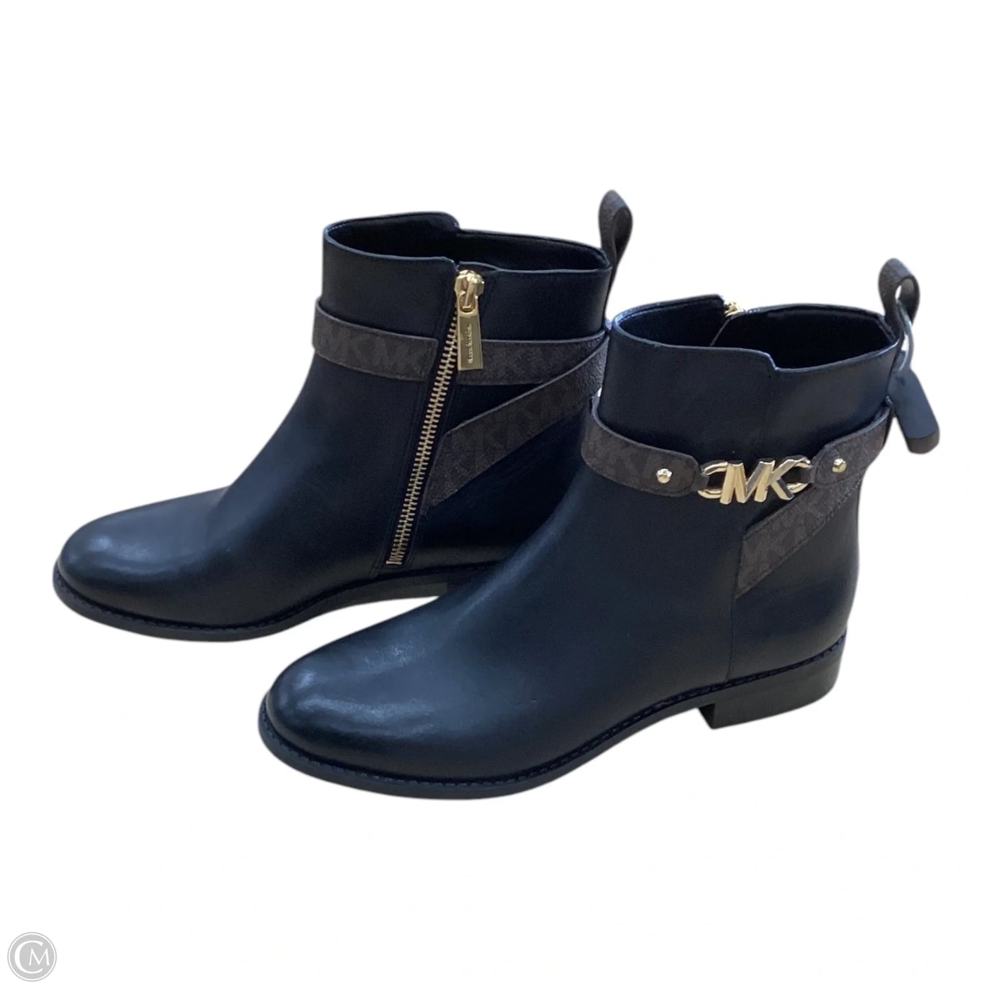 Boots Ankle Flats By Michael By Michael Kors In Black & Brown, Size: 6.5