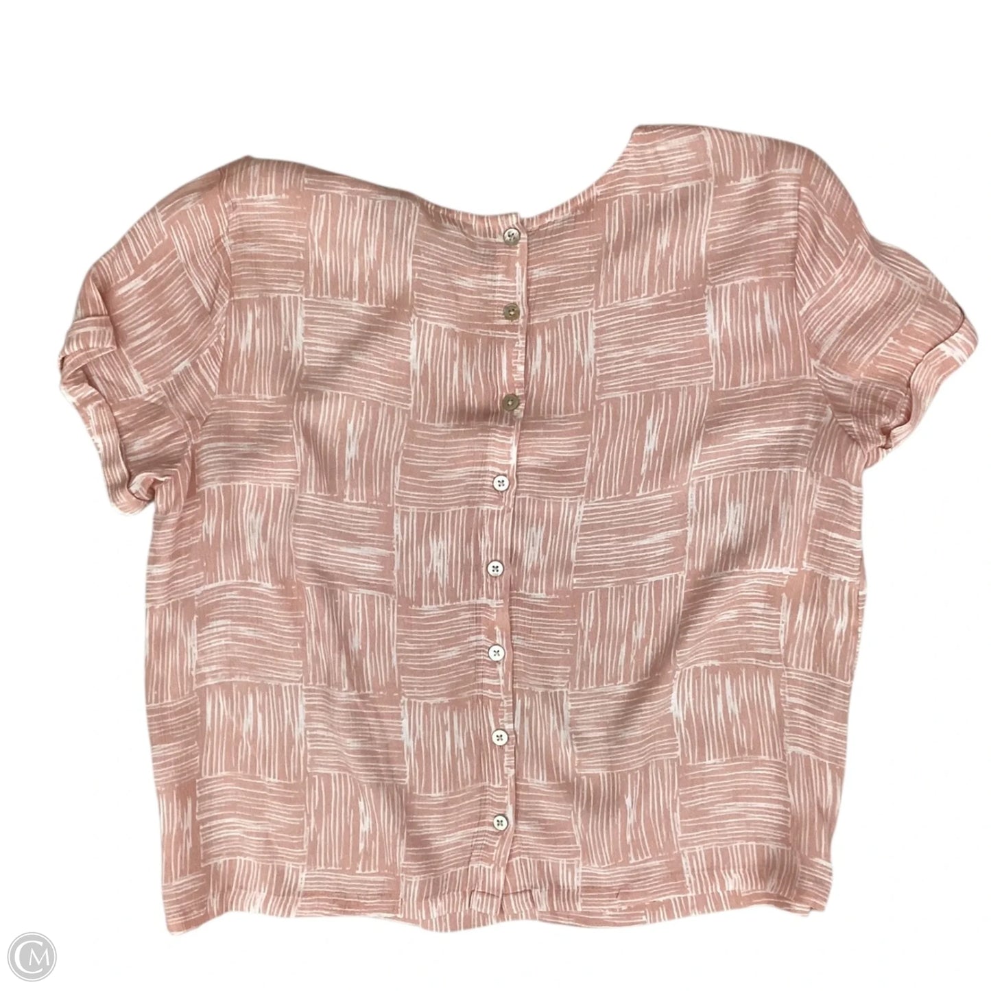 Top Short Sleeve By Garnet Hill In Pink, Size: L