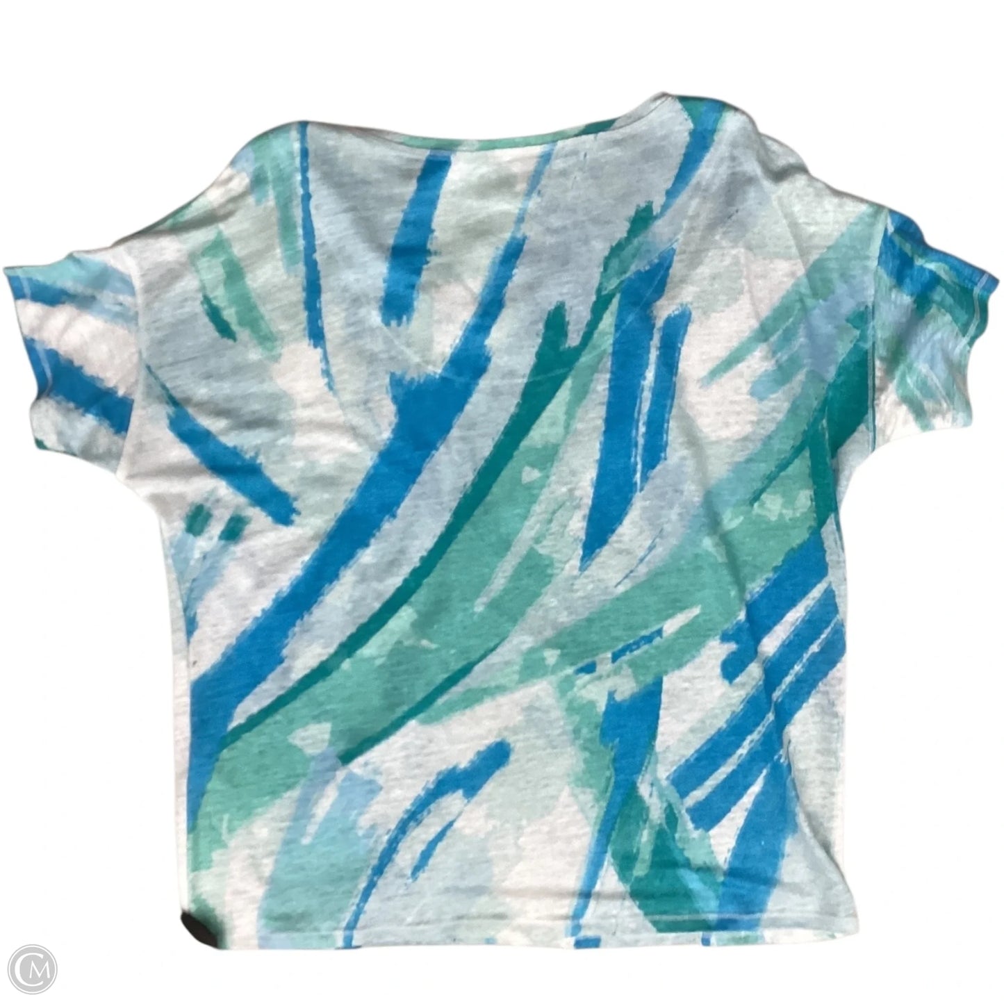 Top Short Sleeve By Chicos In Blue & Green, Size: M