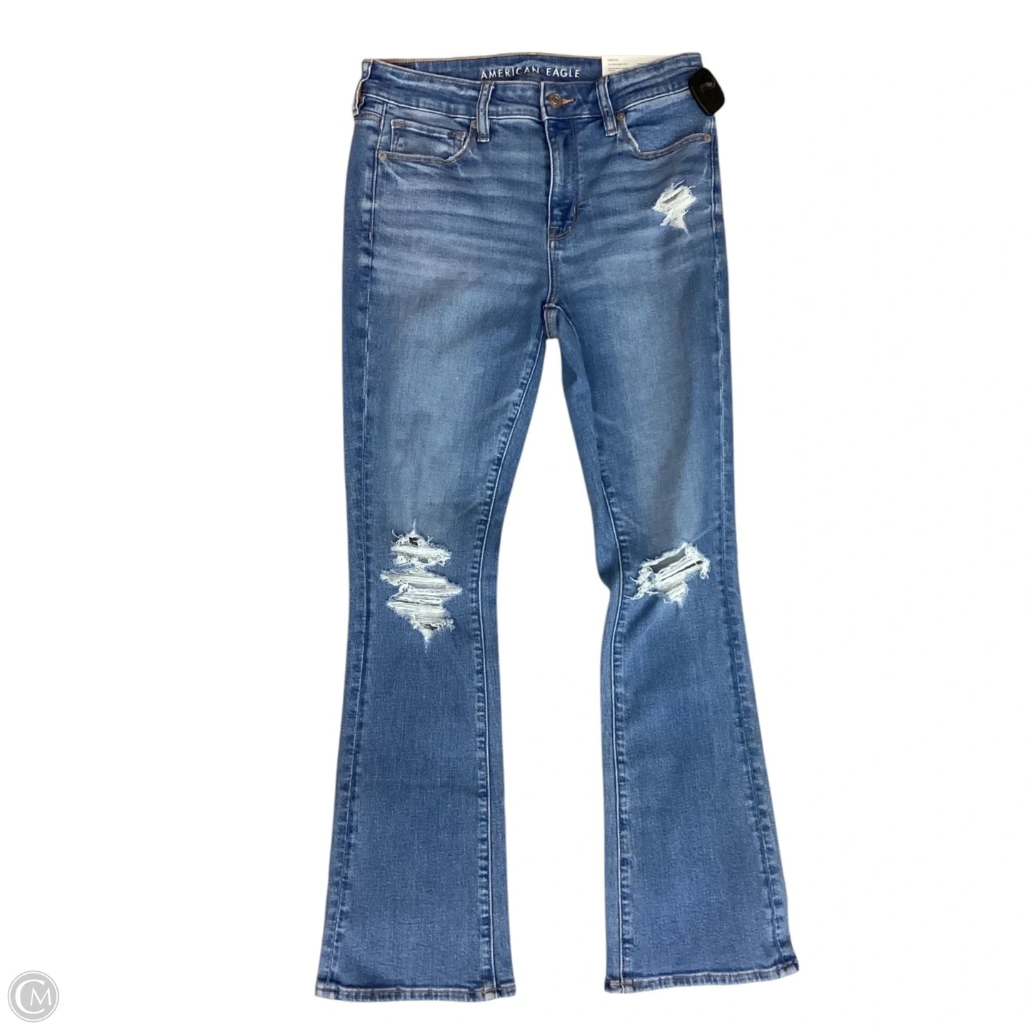 Jeans Flared By American Eagle In Blue Denim, Size: 8