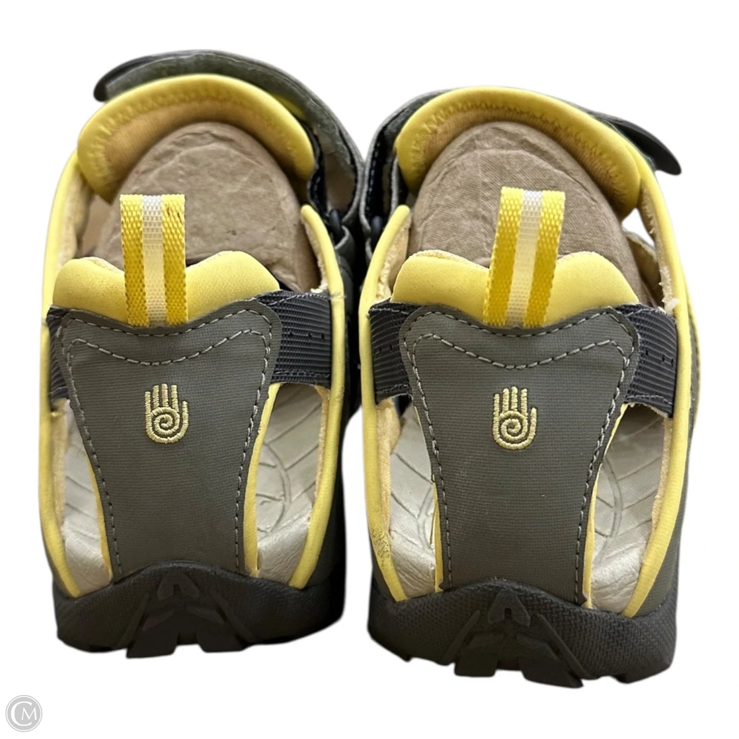Sandals Flats By Teva In Green & Yellow, Size: 10