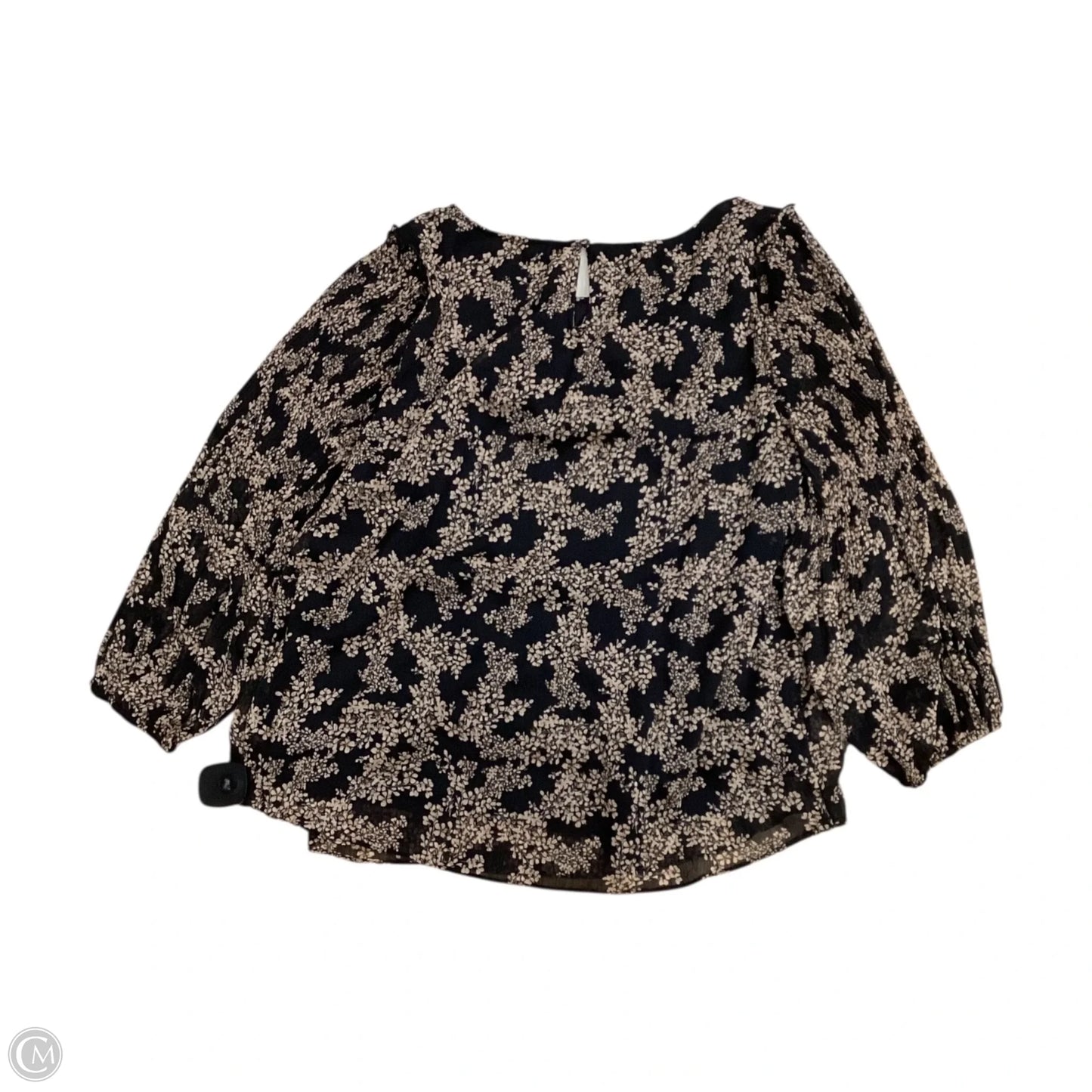 Blouse 3/4 Sleeve By Lc Lauren Conrad In Black & Brown, Size: L