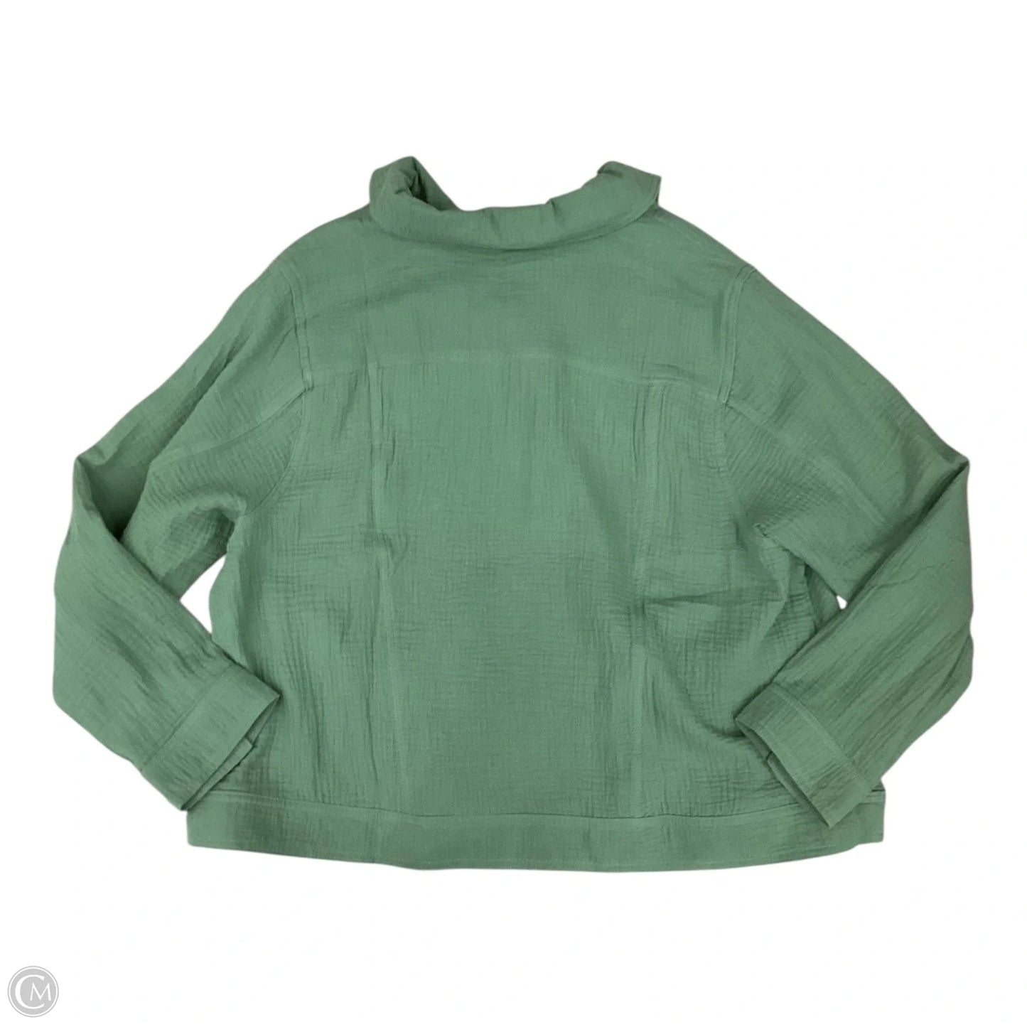 Top Long Sleeve By Isaac Mizrahi Live Qvc In Green, Size: 1x