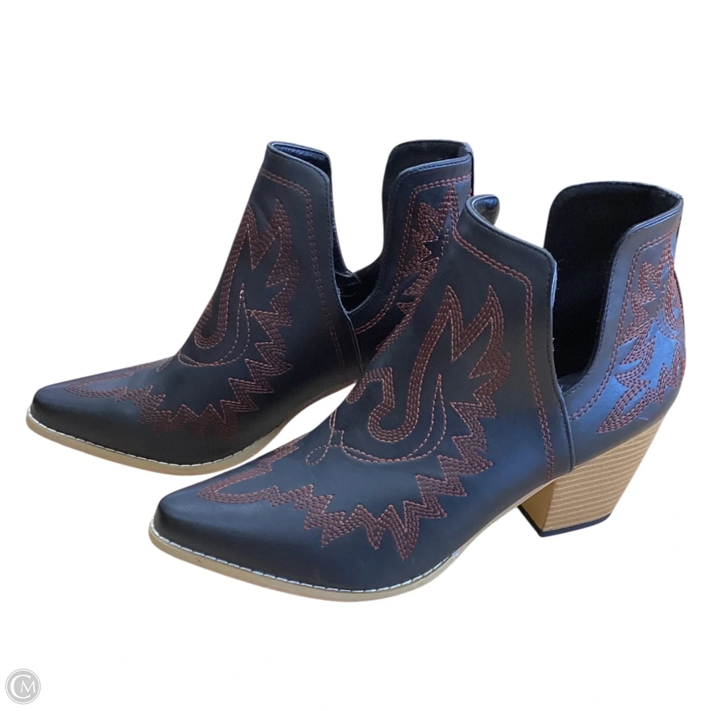 Boots Western By Clothes Mentor In Black & Red, Size: 10