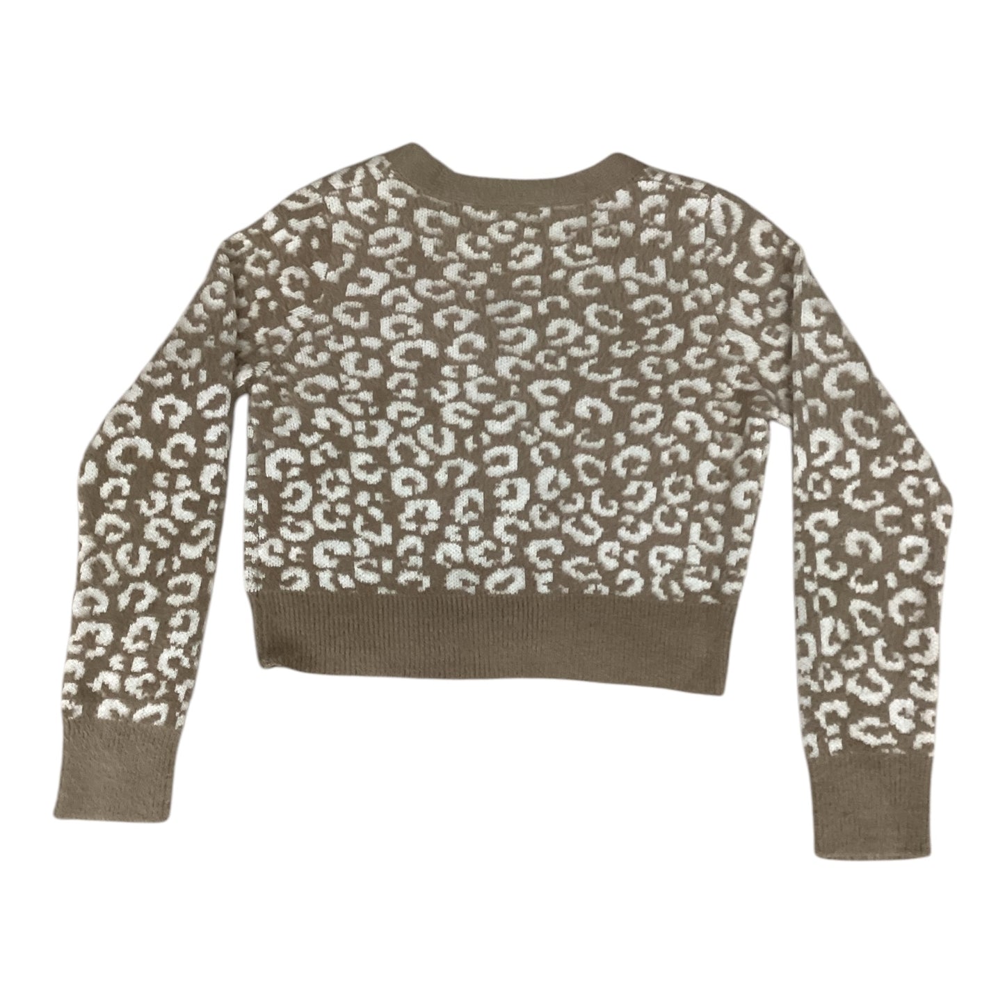 Sweater Cardigan By Jessica Simpson In Cream & Tan, Size: M
