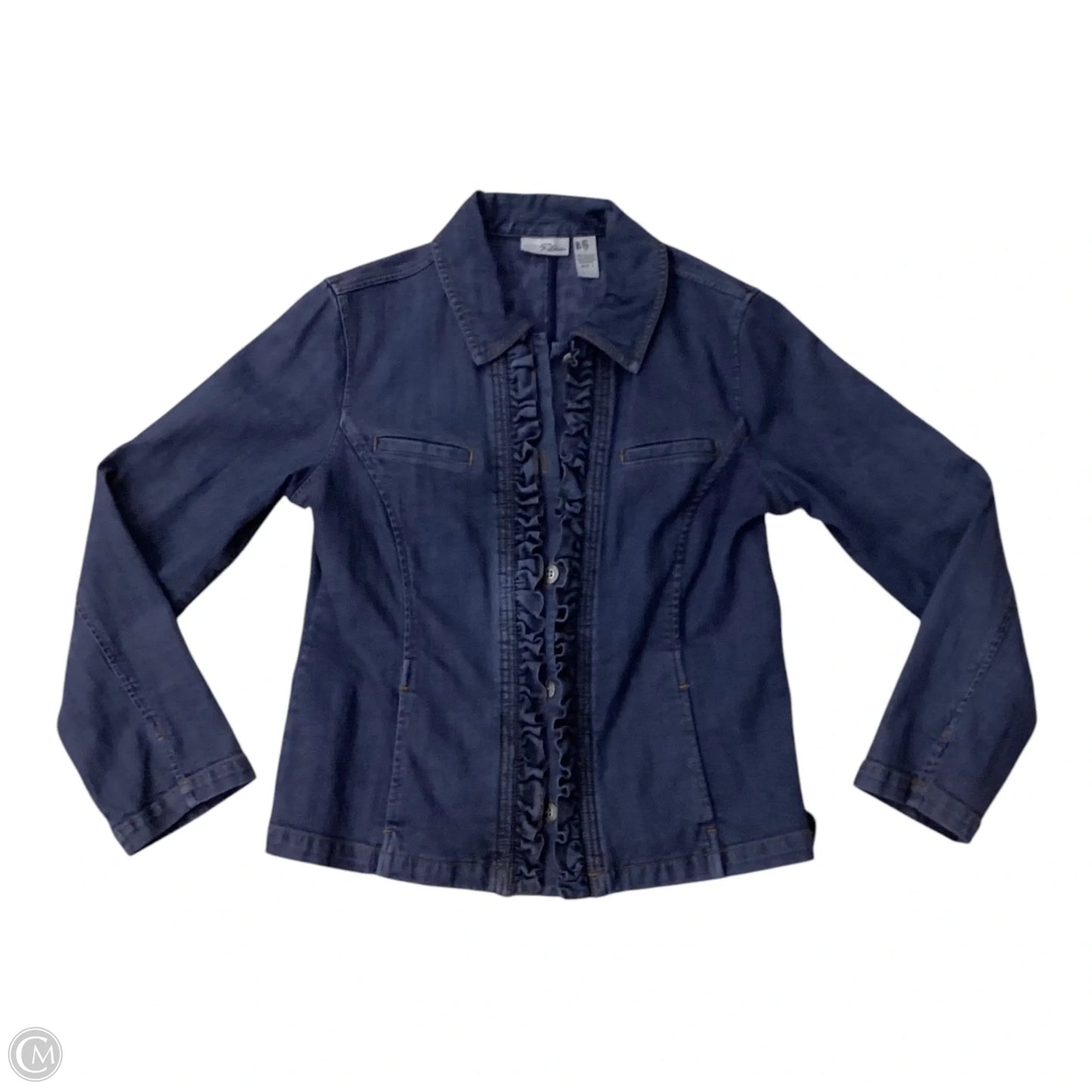 Jacket Denim By Chicos In Blue Denim, Size: 0