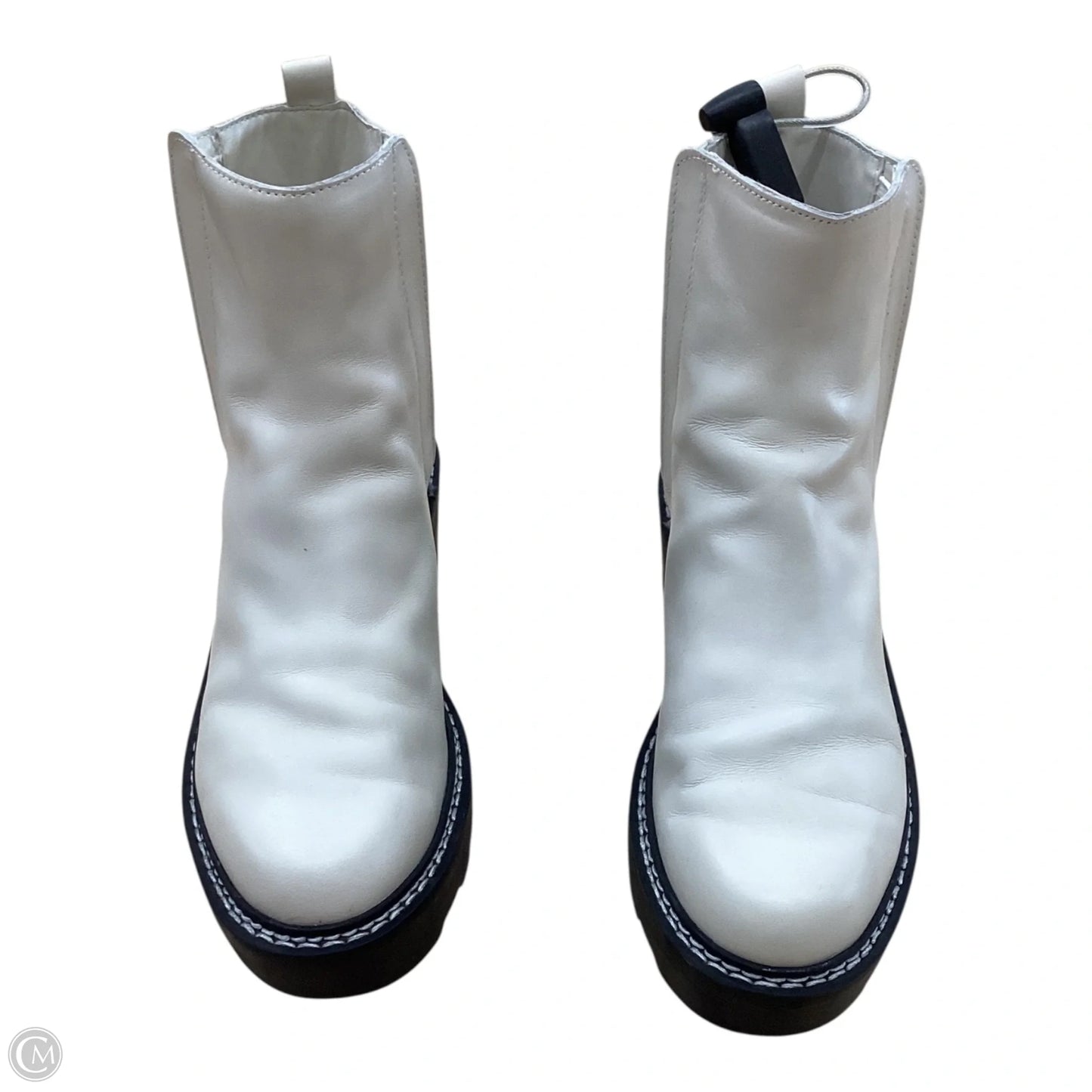 Boots Ankle Heels By Calvin Klein In Cream, Size: 7.5
