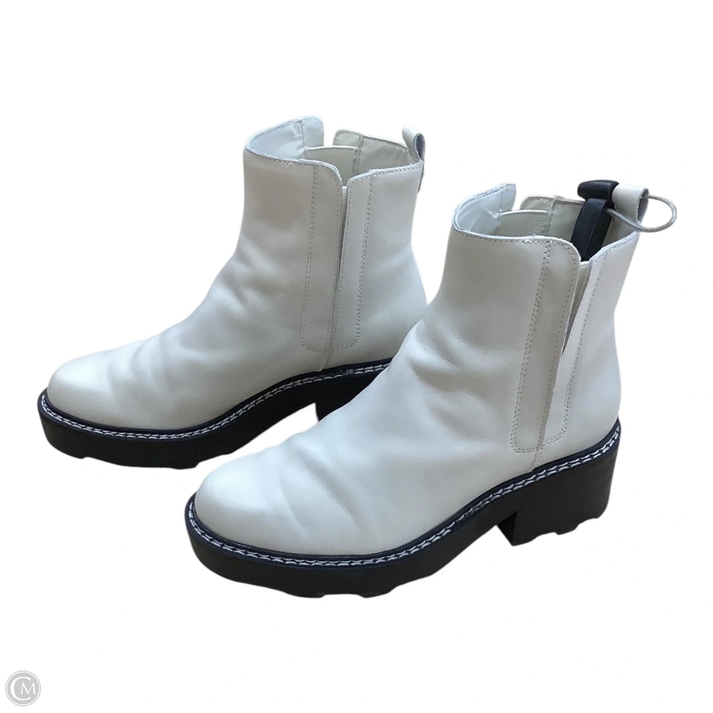 Boots Ankle Heels By Calvin Klein In Cream, Size: 7.5