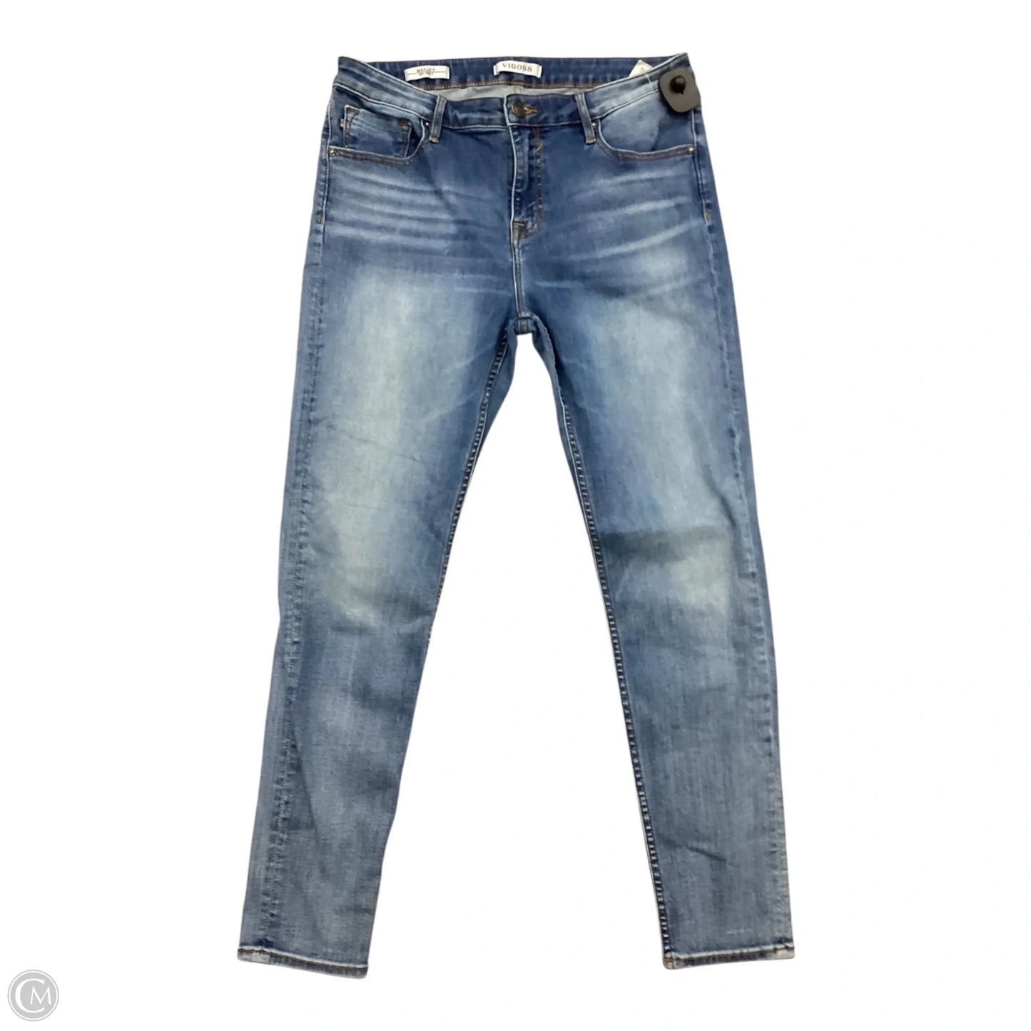 Jeans Skinny By Vigoss In Blue Denim, Size: 12