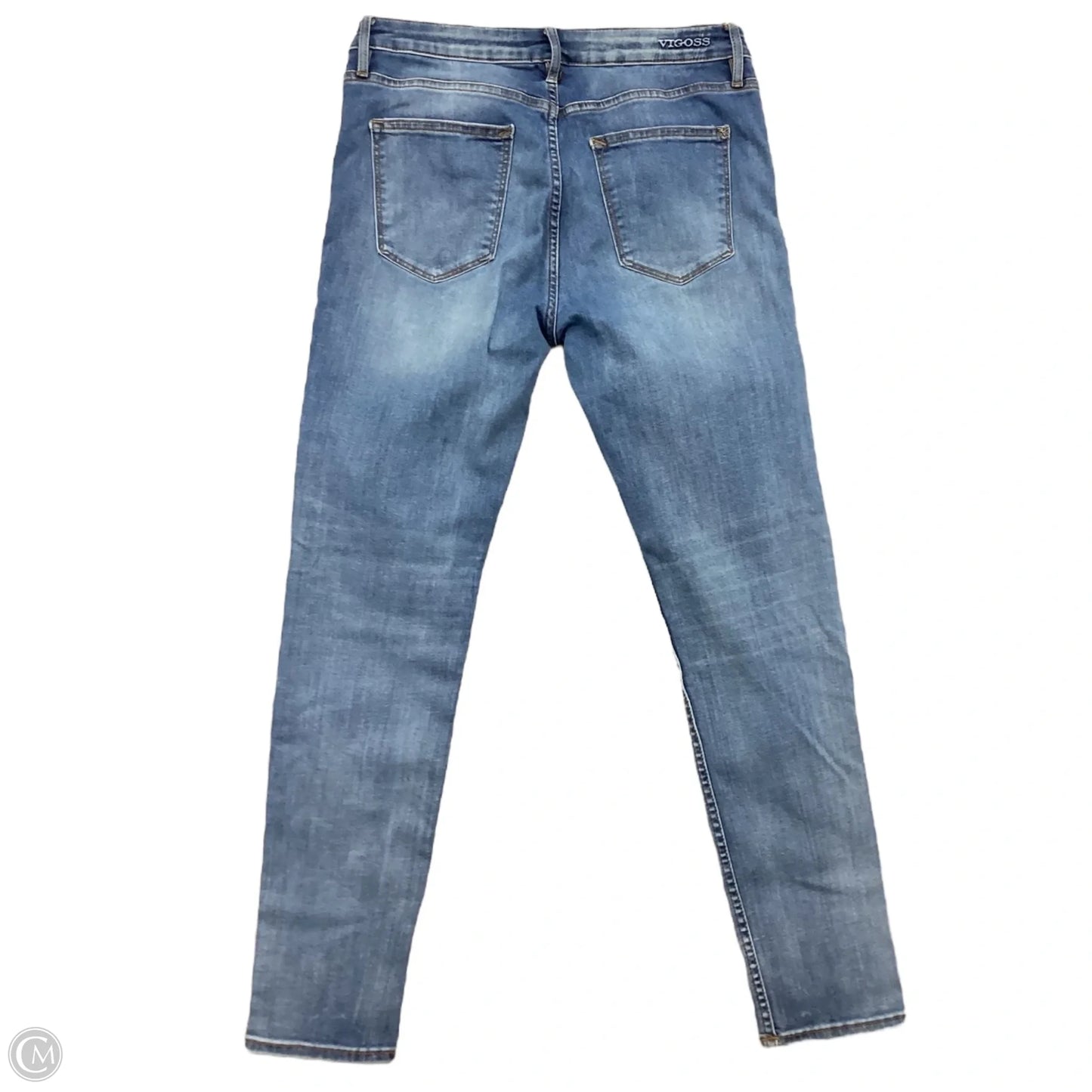Jeans Skinny By Vigoss In Blue Denim, Size: 12