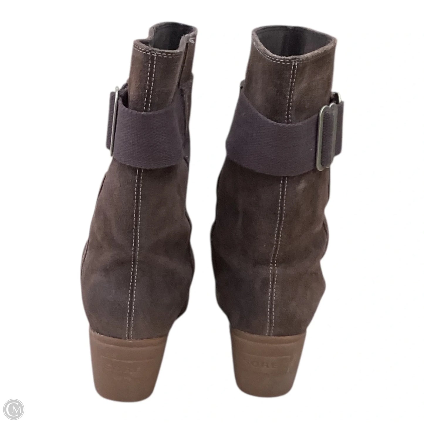 Boots Ankle Heels By Sorel In Brown, Size: 9.5