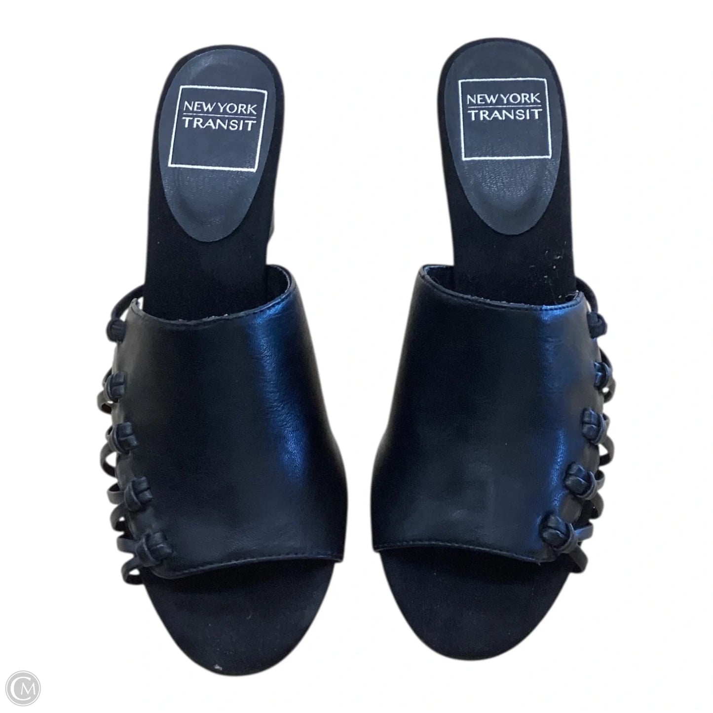 Sandals Heels Wedge By Clothes Mentor In Black, Size: 8.5