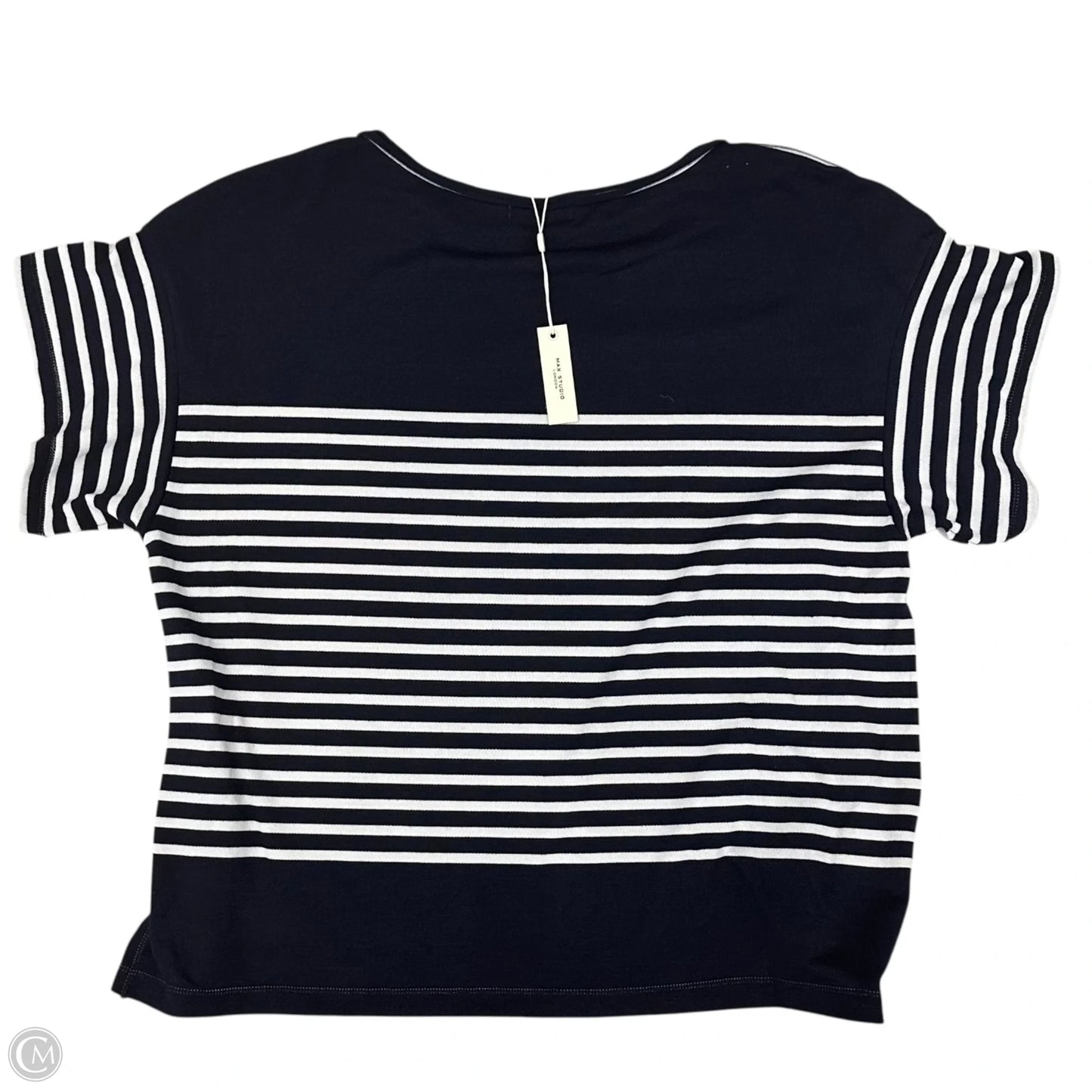 Top Short Sleeve By Max Studio In Navy, Size: L