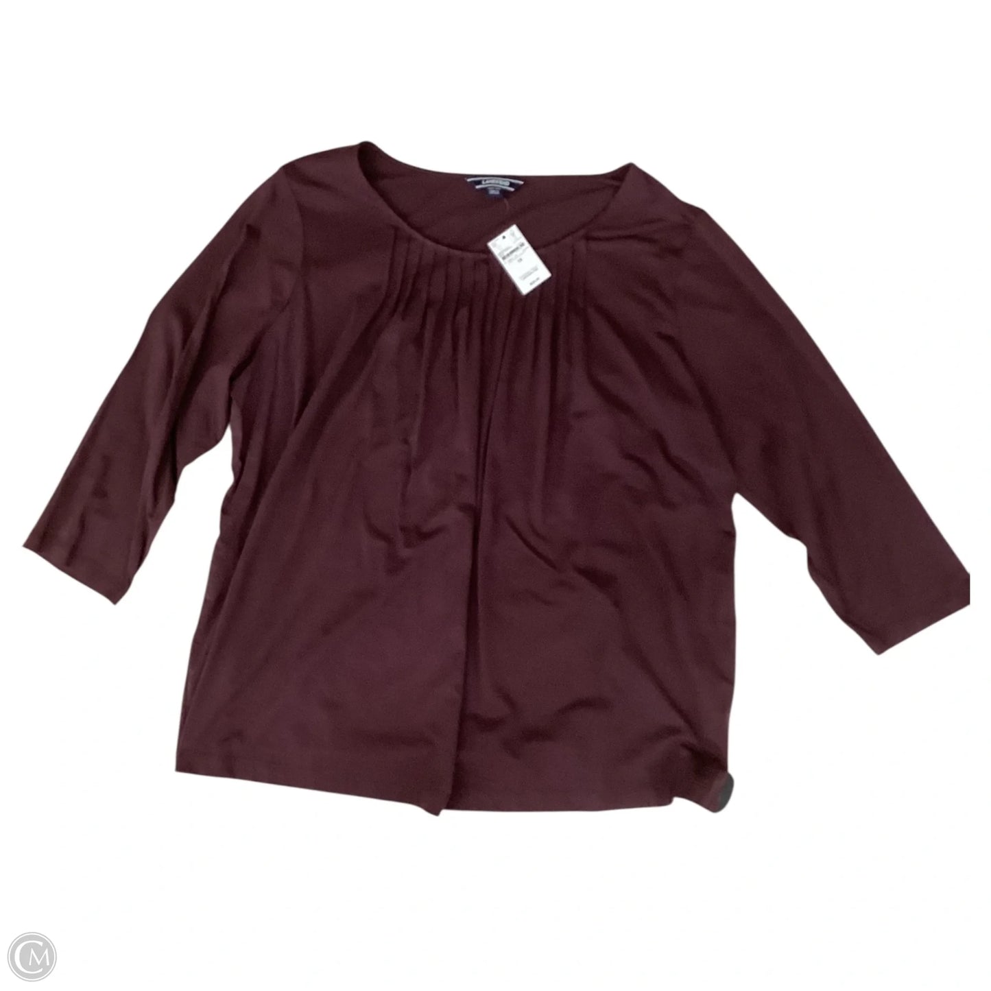 Top 3/4 Sleeve By Lands End In Maroon, Size: 1x