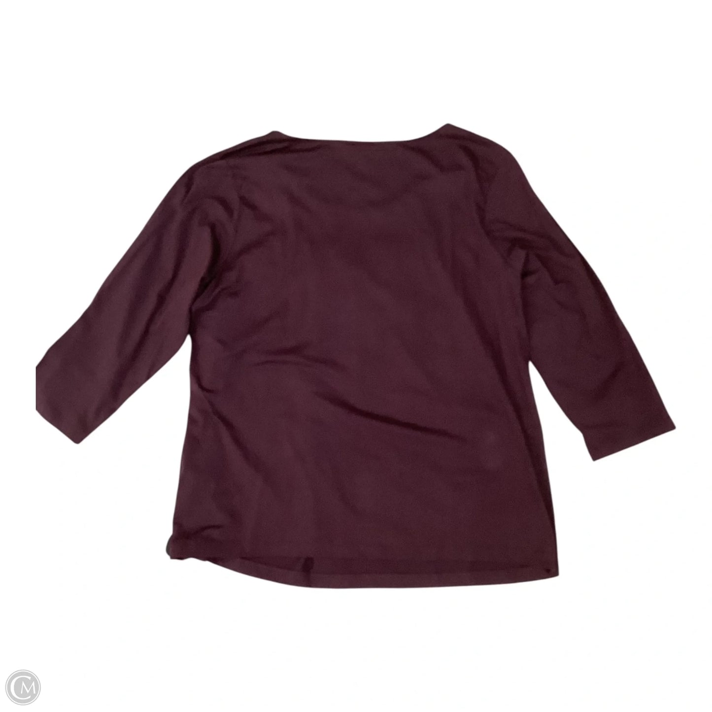 Top 3/4 Sleeve By Lands End In Maroon, Size: 1x