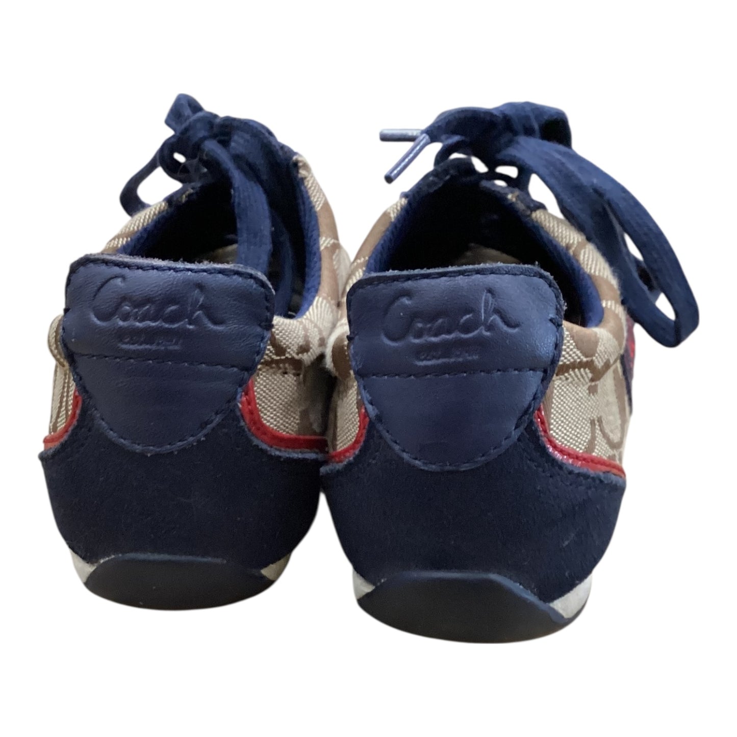 Shoes Designer By Coach In Blue & Brown, Size:8