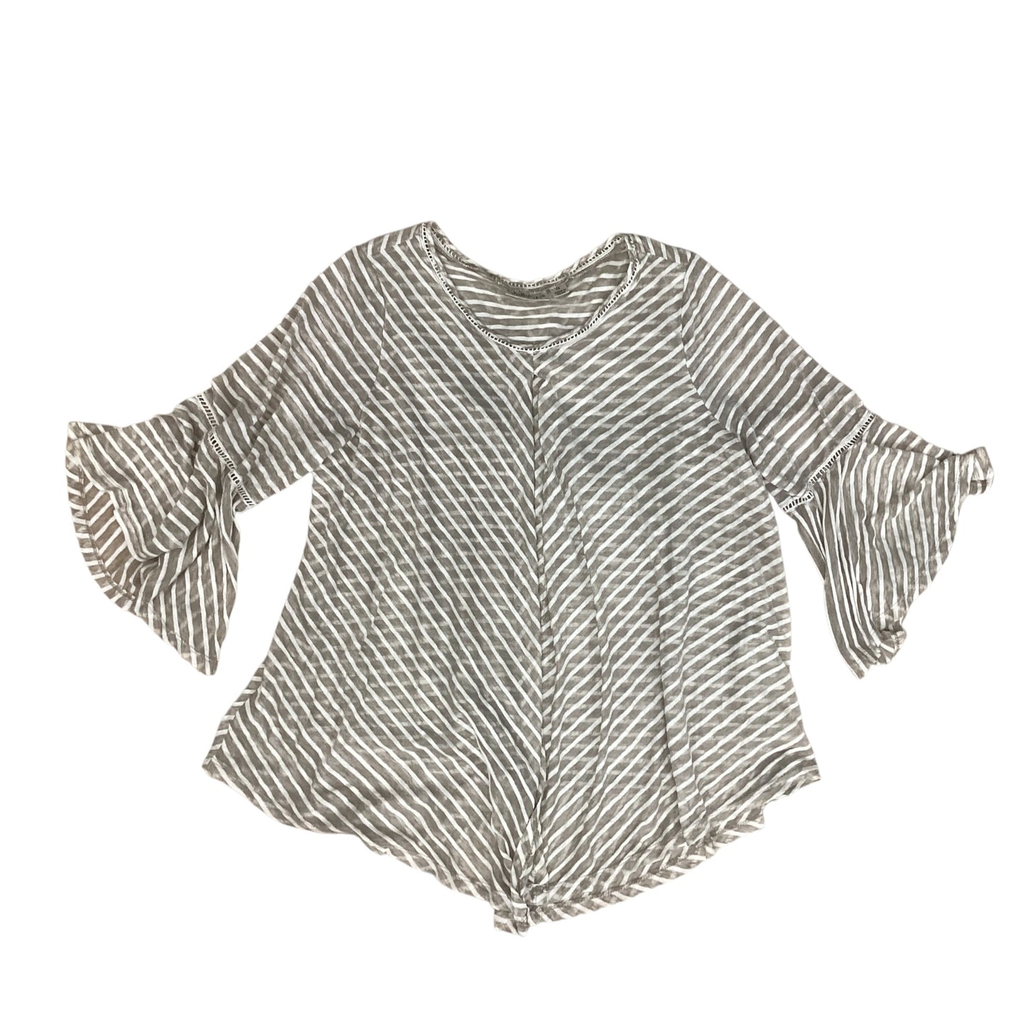 Top 3/4 Sleeve By Studio 1 In Striped Pattern, Size:1X