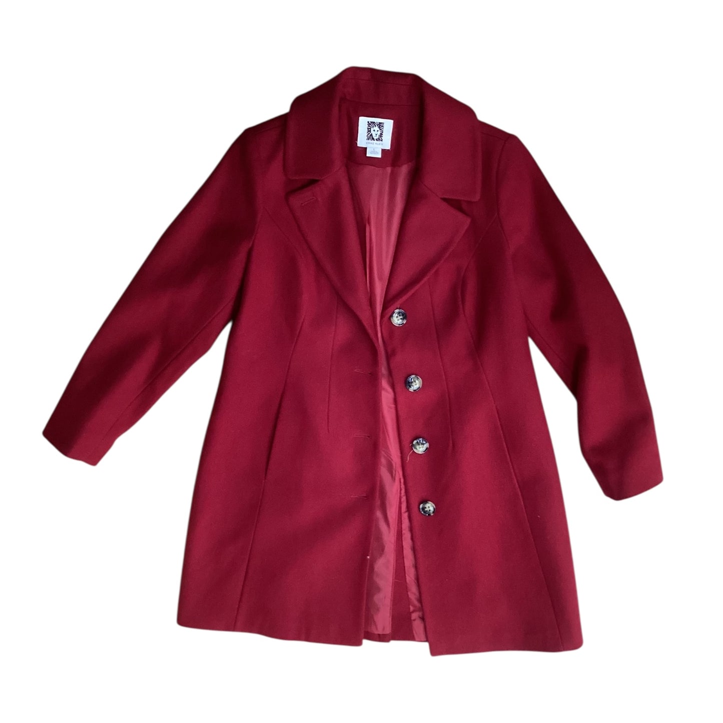 Coat Wool By Anne Klein In Red, Size:L