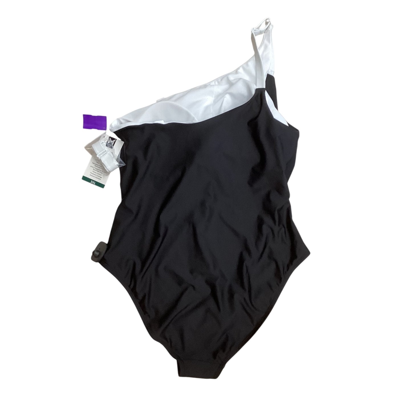 Swimsuit By Members Mark In Black & White, Size:3X