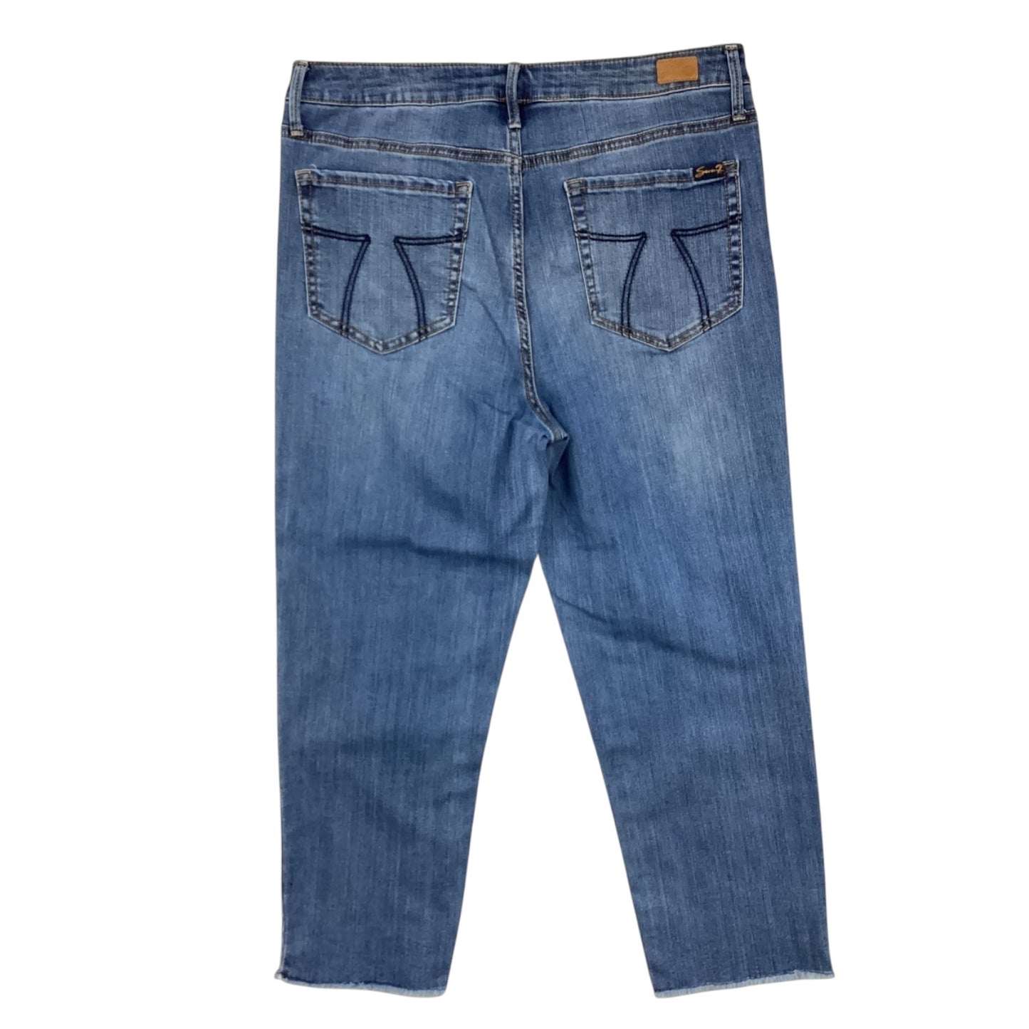 Jeans Straight By Seven 7 In Blue Denim, Size:12