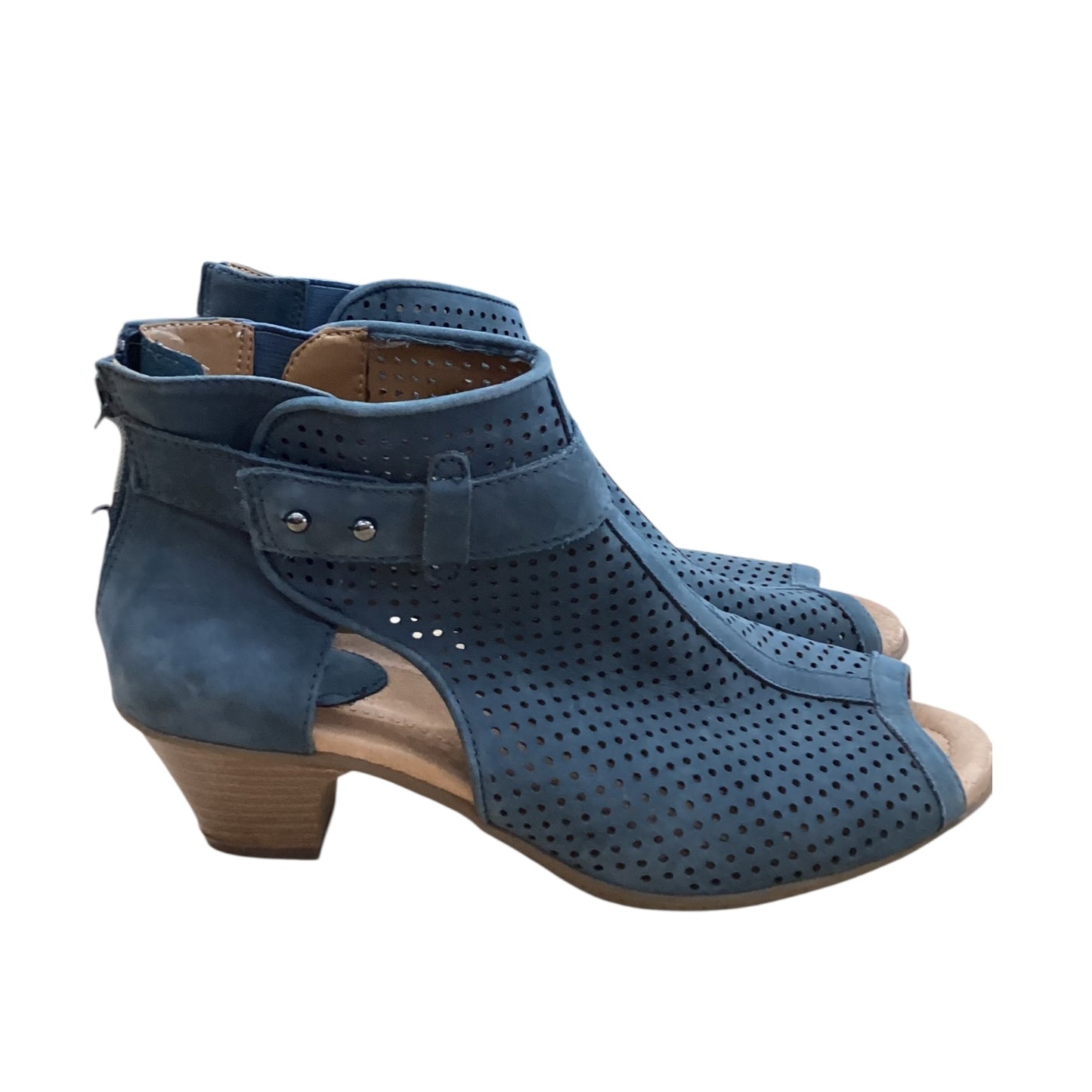 Sandals Heels Block By Earth In Green, Size:6.5
