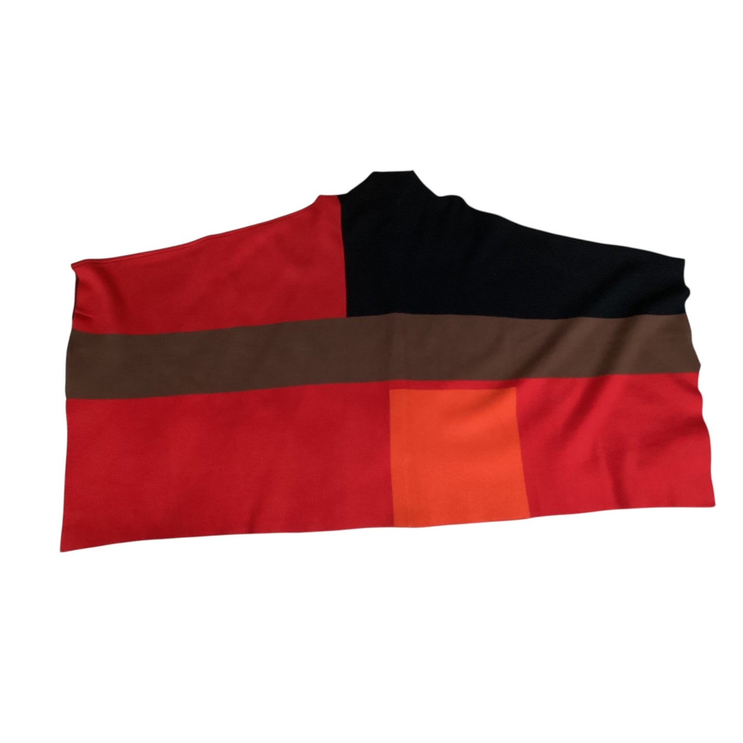 Poncho By Clothes Mentor In Red & Tan, Size:L