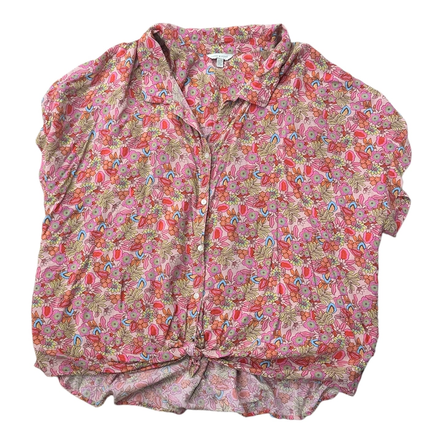 Top Ss By Lucky Brand In Floral Print, Size:2X
