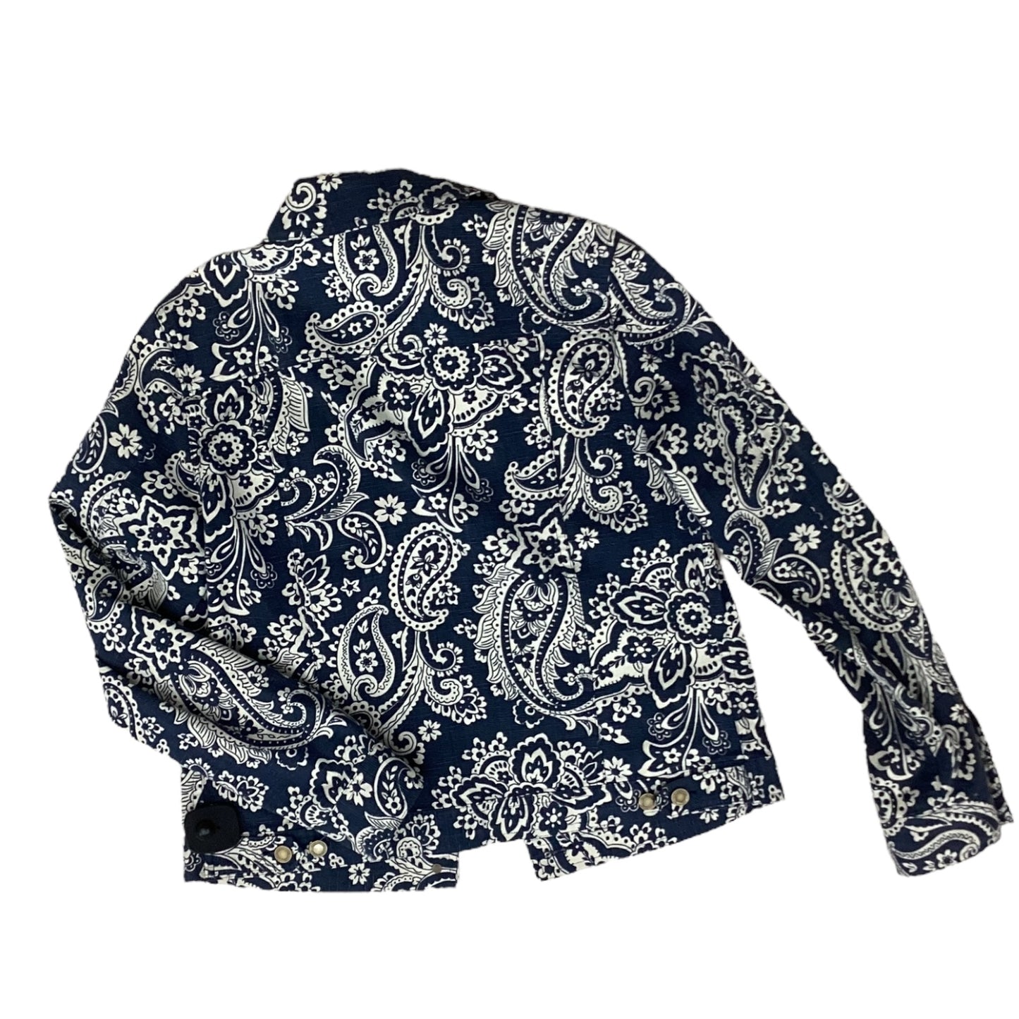 Jacket Other By Charter Club In Blue & Cream, Size:M