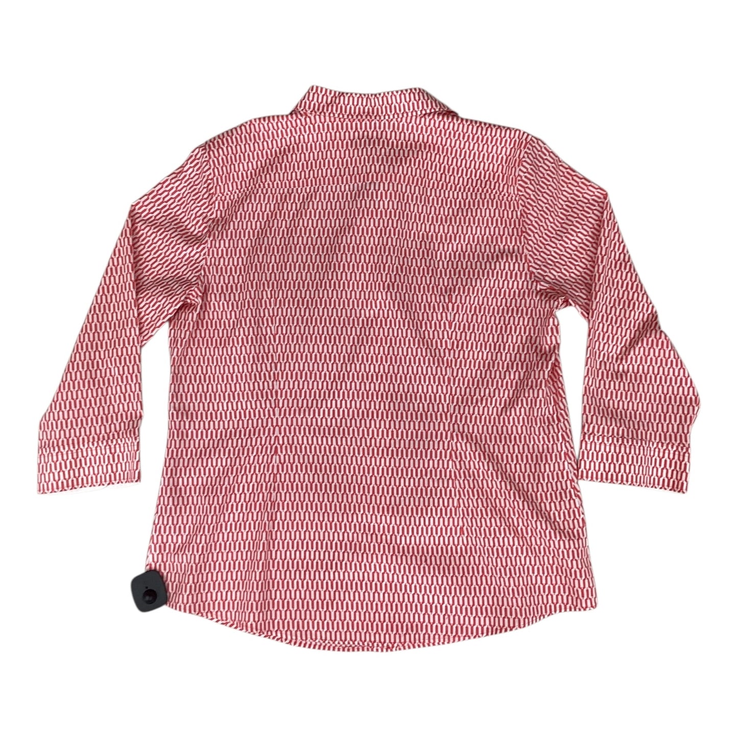 Top 3/4 Sleeve By Talbots In Orange & White, Size:Xl