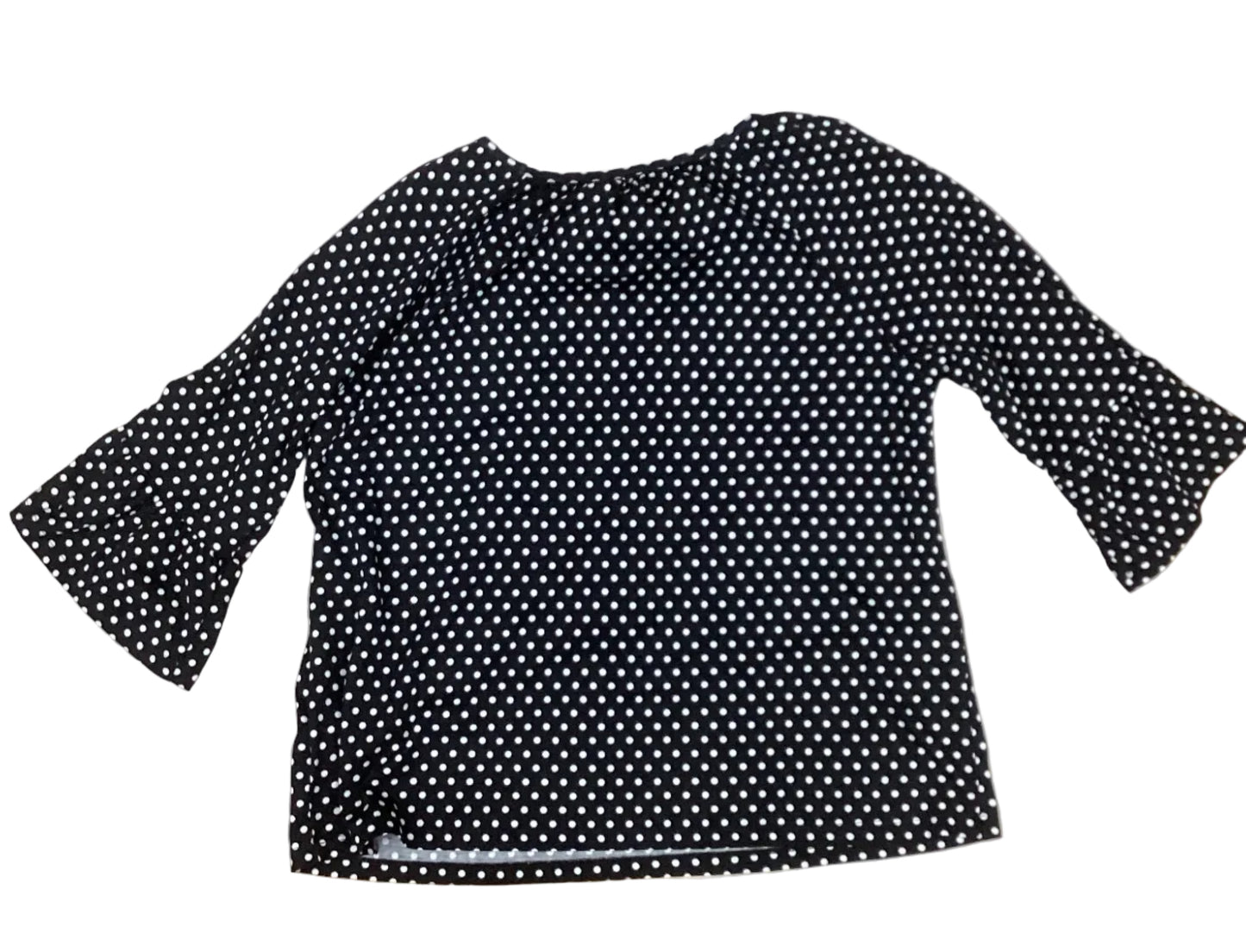 Blouse 3/4 Sleeve By Michael By Michael Kors In Polkadot Pattern, Size:L