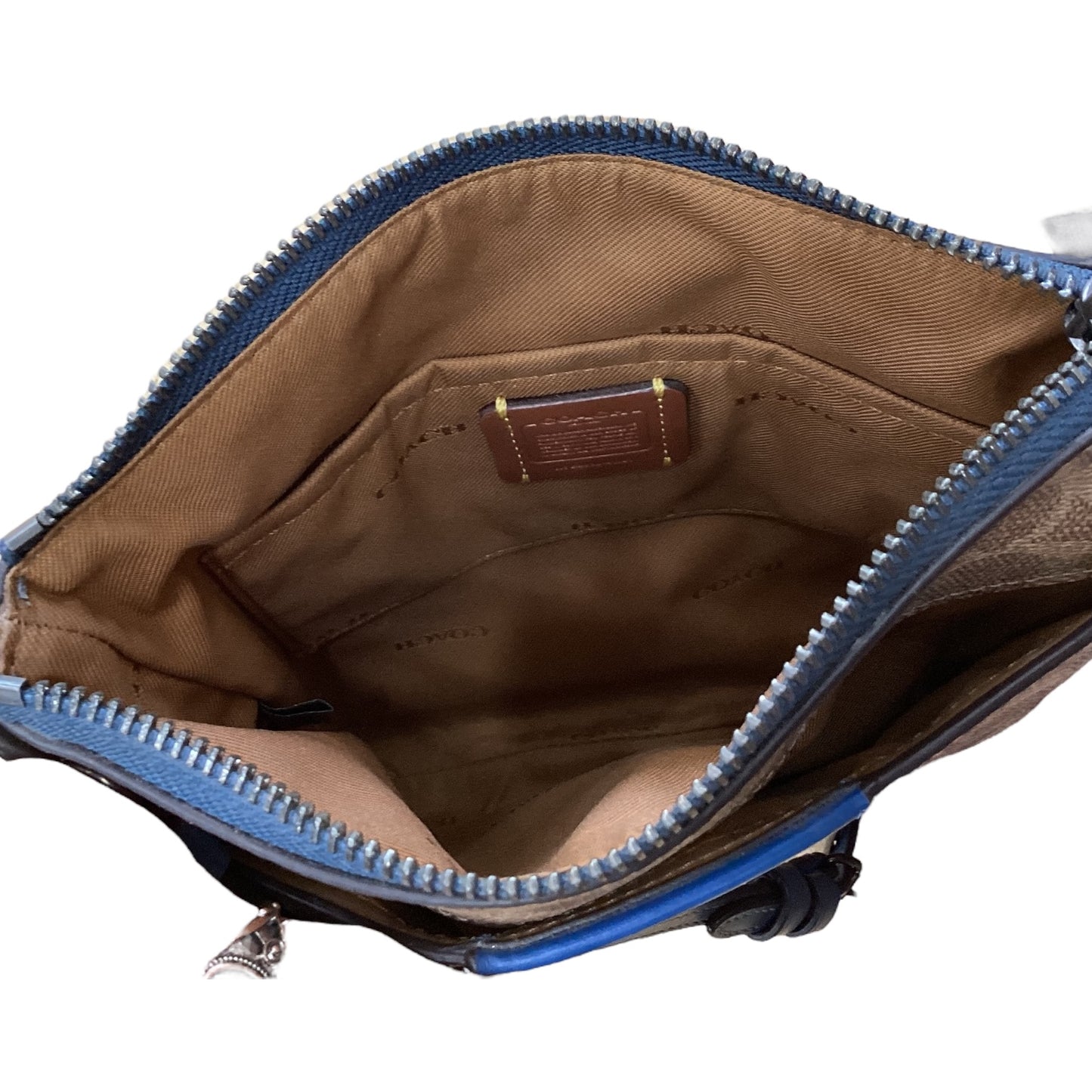 Crossbody Designer By Coach In Blue & Brown, Size:Medium
