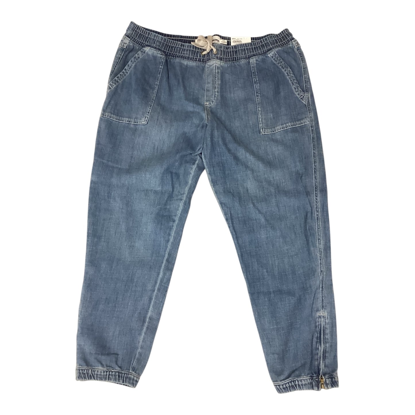 Jeans Straight By Sonoma In Blue Denim, Size:20