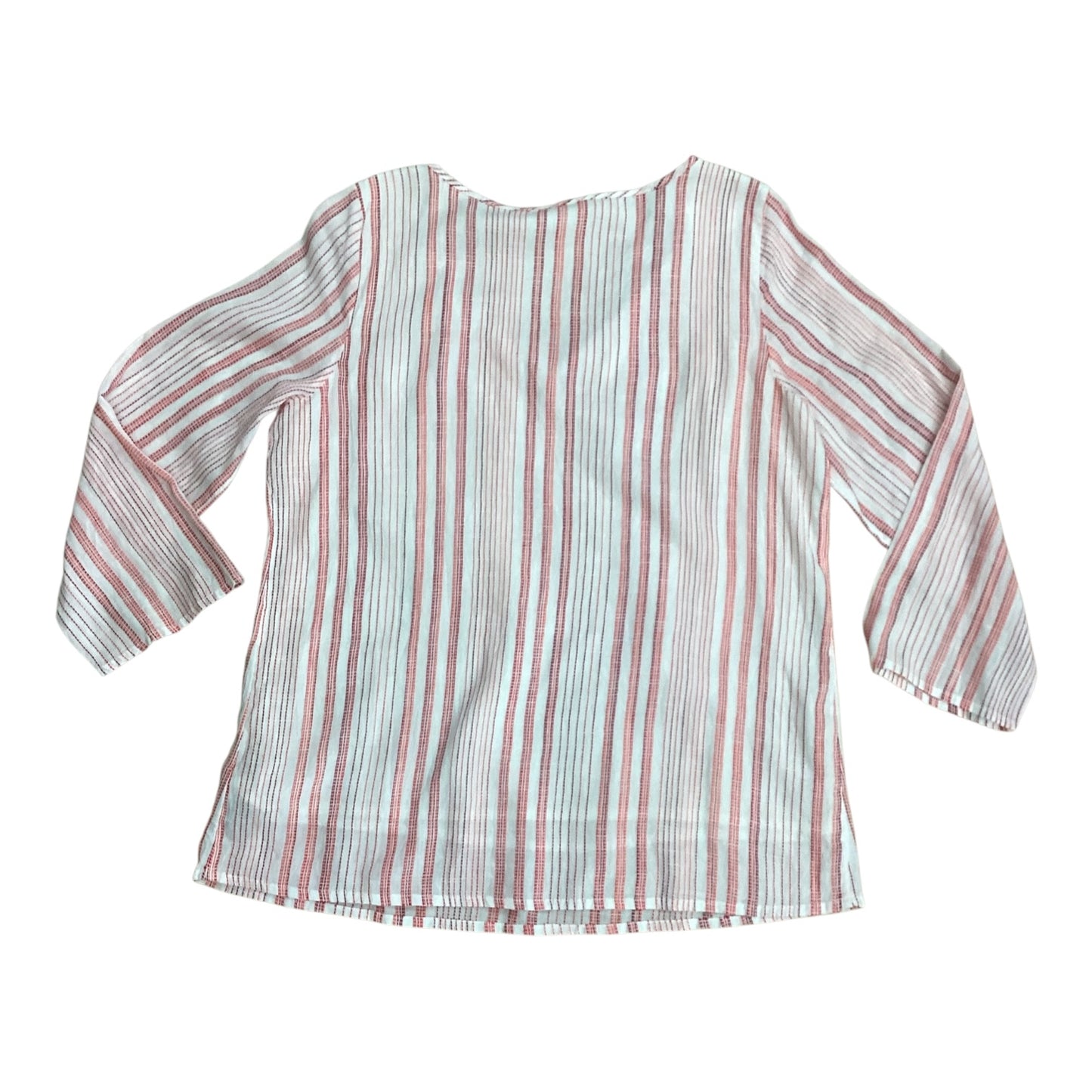 Top 3/4 Sleeve By Soft Surroundings In Striped Pattern, Size:L