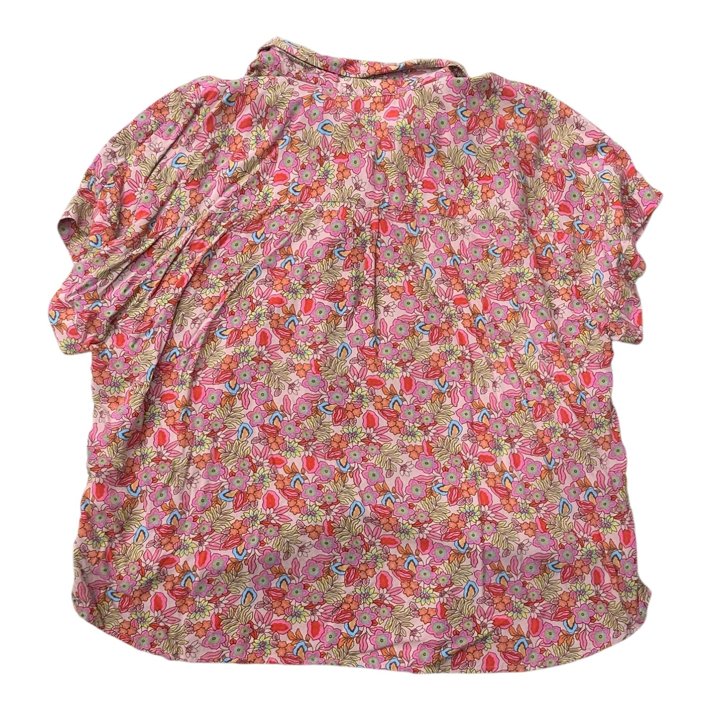 Top Ss By Lucky Brand In Floral Print, Size:2X