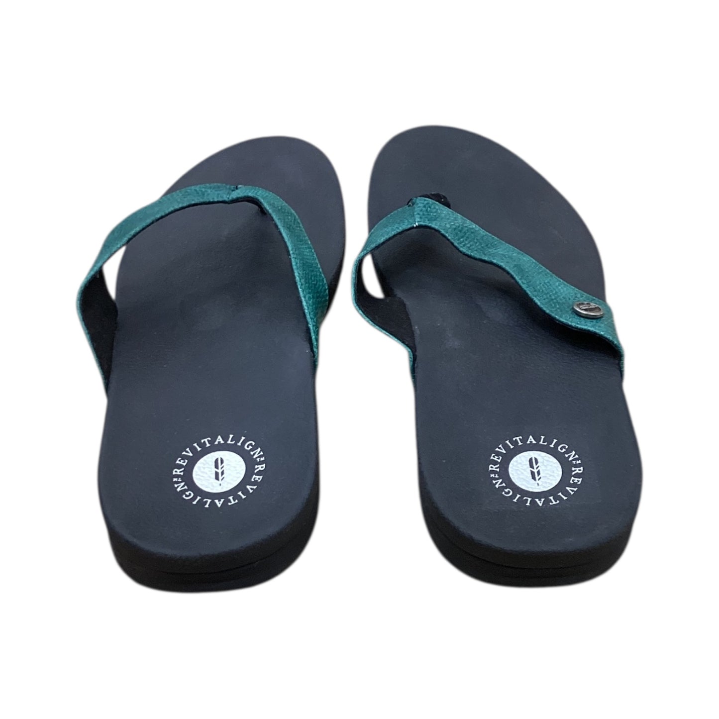 Sandals Flip Flops By Clothes Mentor In Green, Size:10