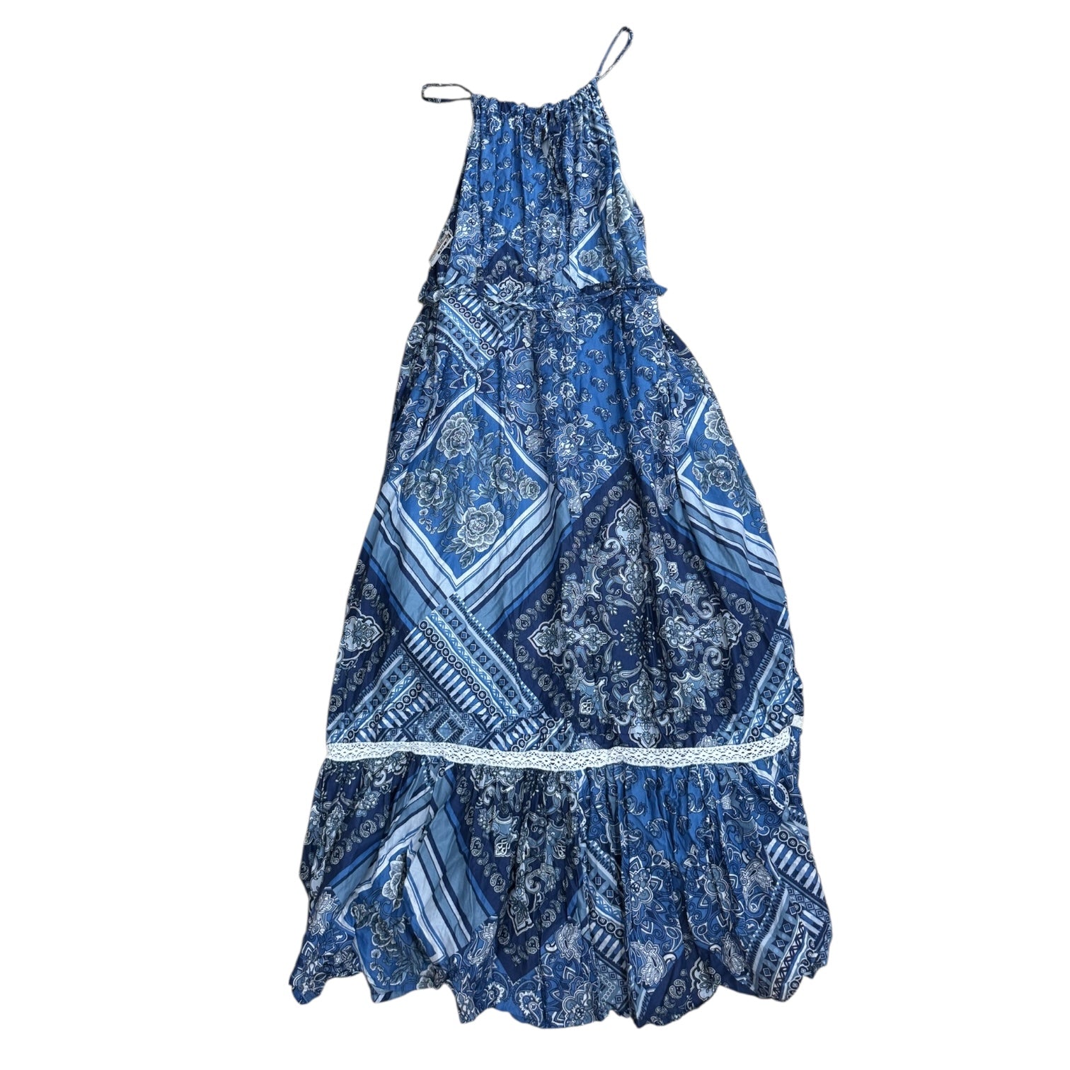 Dress Casual Maxi By Lucky Brand In Blue & White, Size:L – Clothes Mentor Portage MI #270 Dress Casual Maxi By Lucky Brand In Blue & White, Size:L – Clothes Mentor Portage MI #270