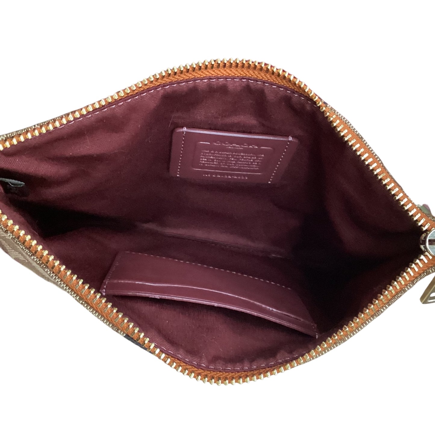 Wristlet Designer By Coach In Brown & Orange, Size:Medium