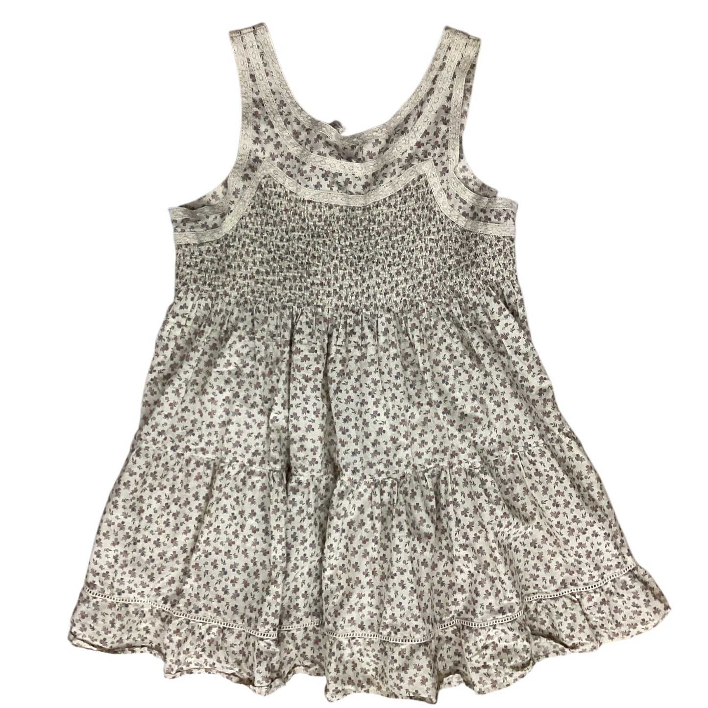 Dress Casual Short By Lucky Brand In Cream & Purple, Size:Xl