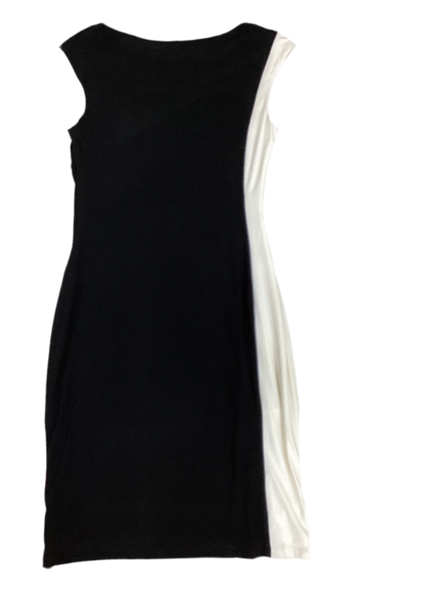 Dress Casual Midi By Lauren By Ralph Lauren In Black & White, Size:M