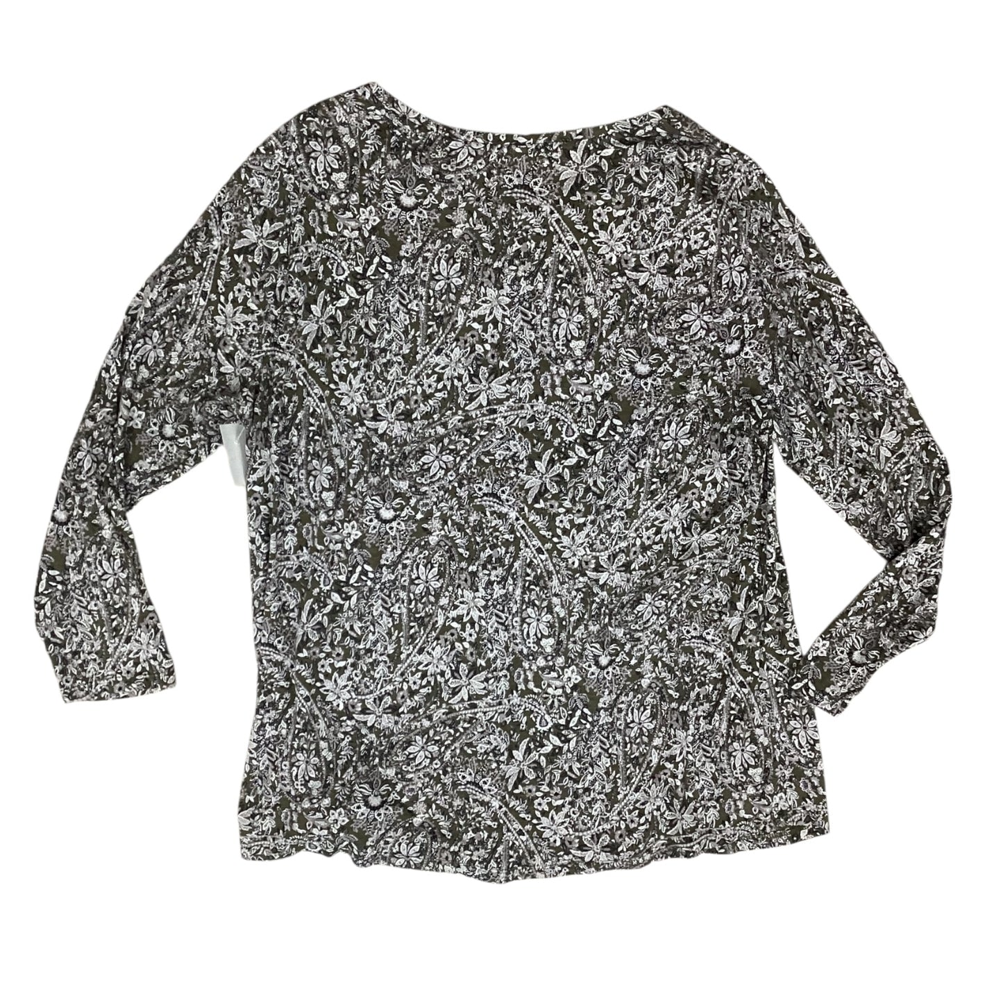 Top 3/4 Sleeve By Lucky Brand In Green & Purple, Size:2X