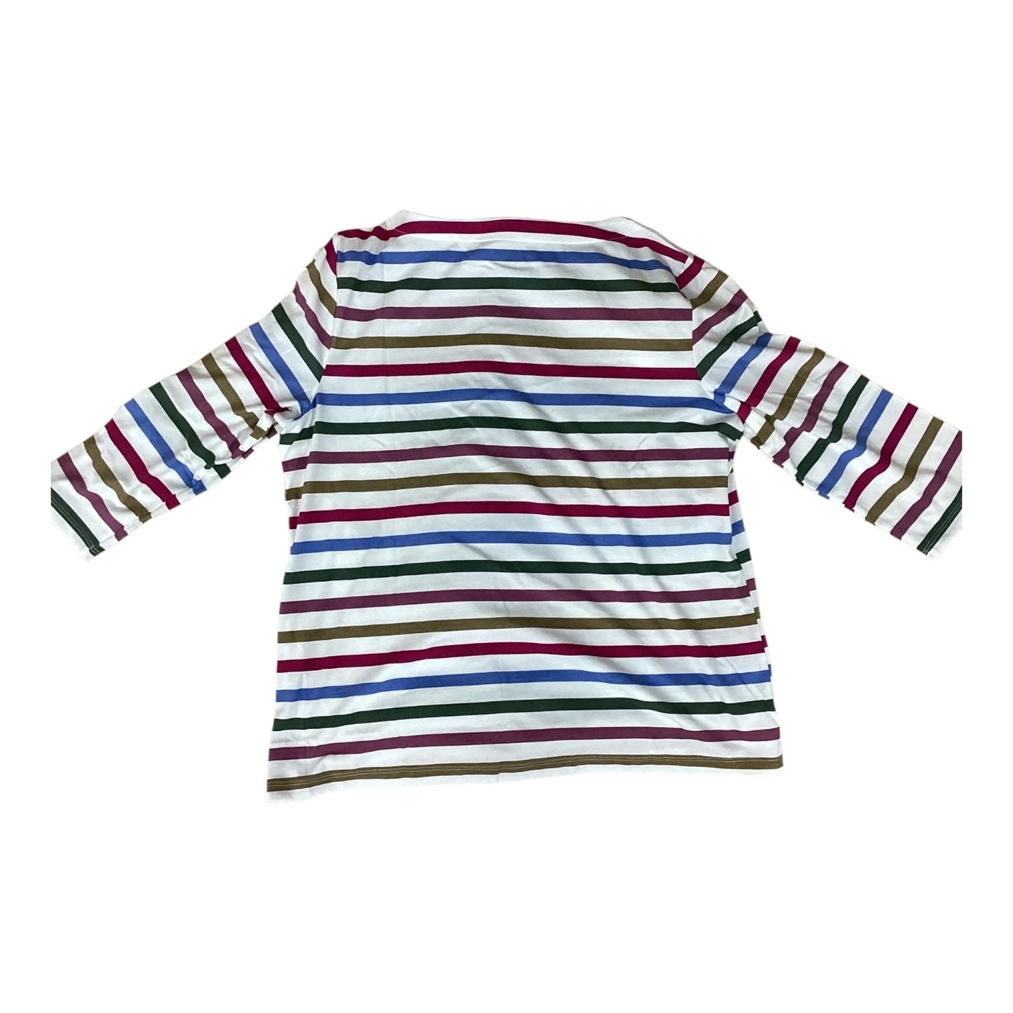 Top 3/4 Sleeve By St Johns Bay In Striped Pattern, Size:Xlp