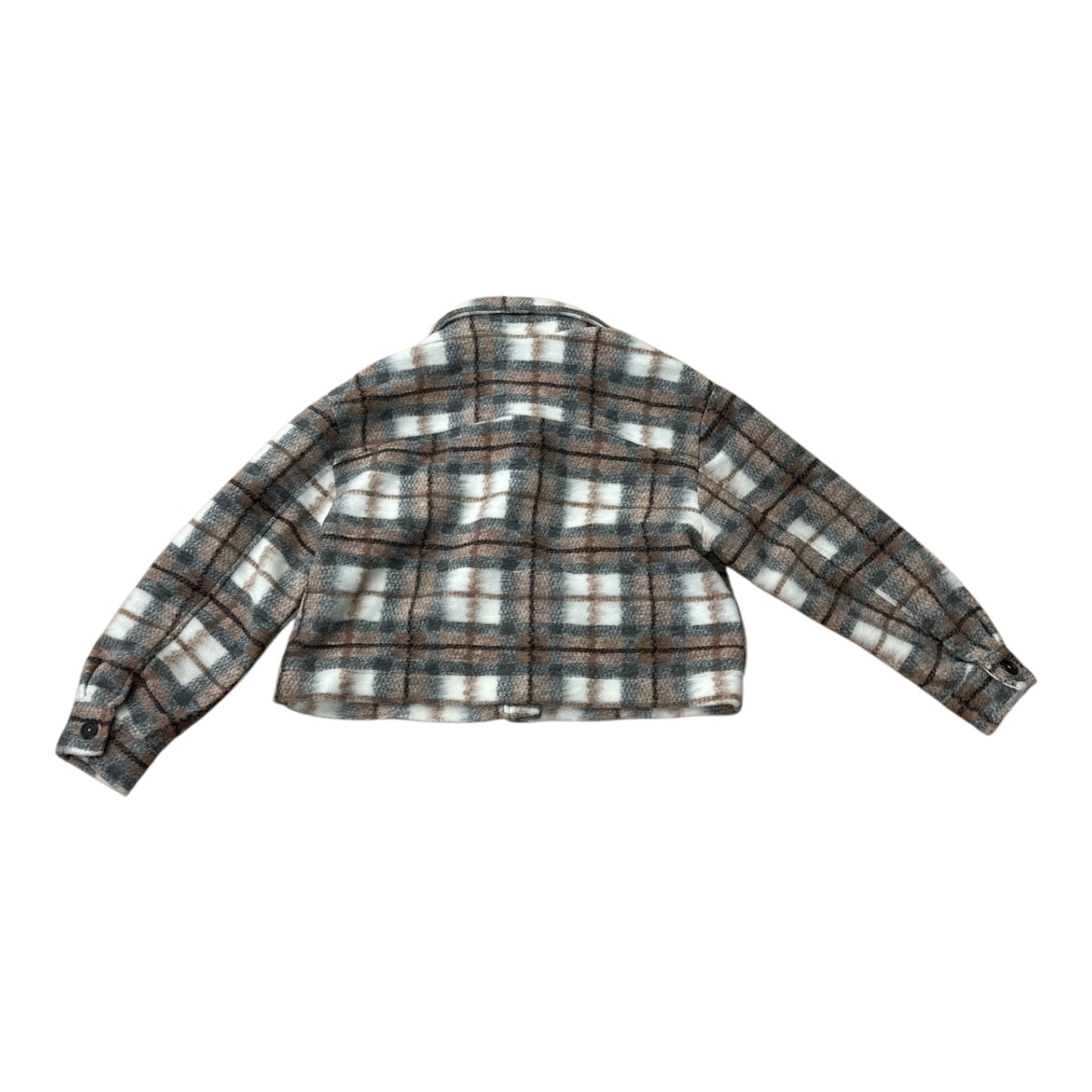 Jacket Faux Fur & Sherpa By Ophelia Roe In Brown & Grey, Size:L
